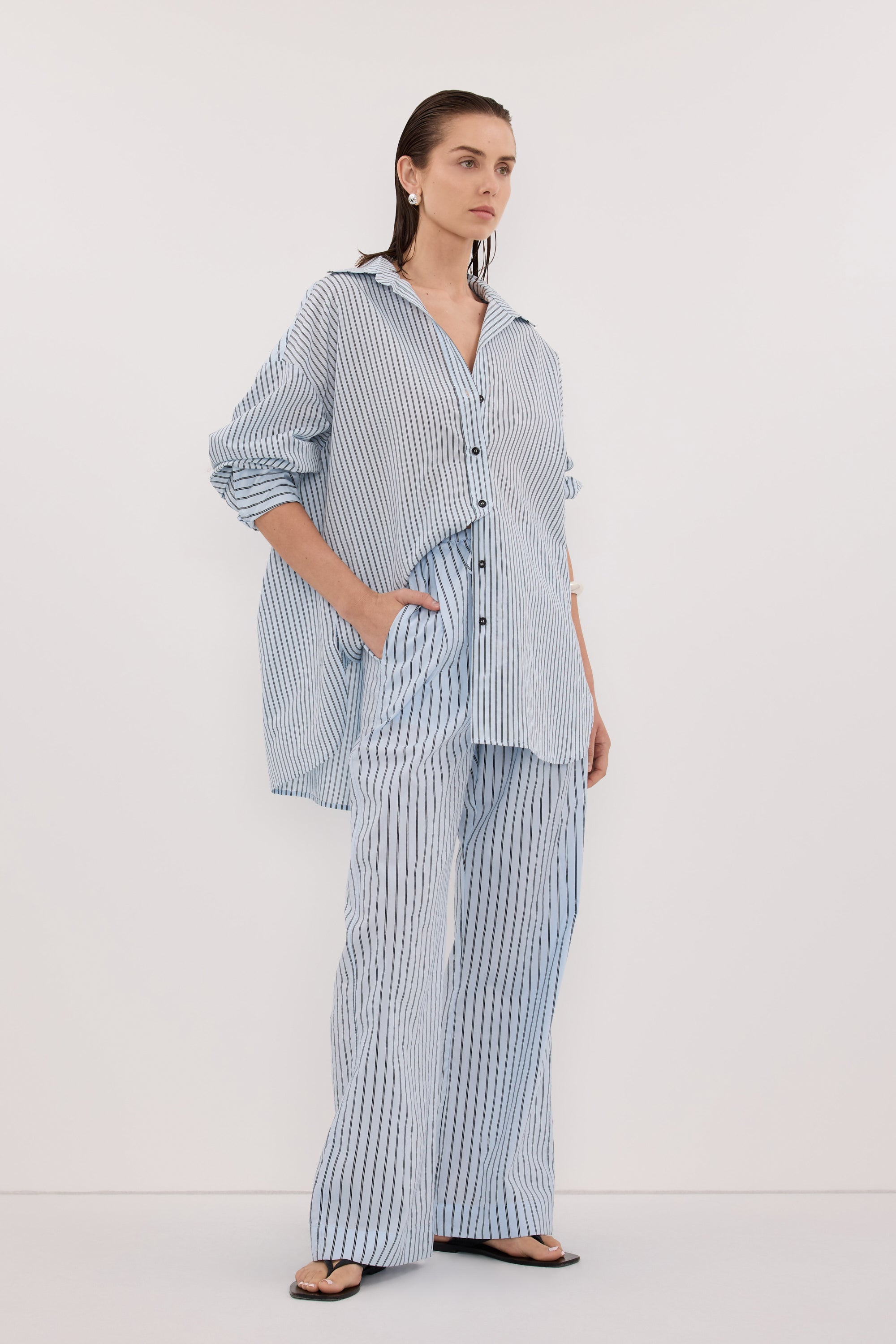 SABLE ICE BLUE SILK BLEND PANT