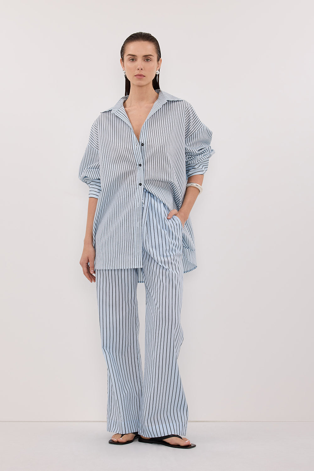 SABLE ICE BLUE SILK BLEND PANT