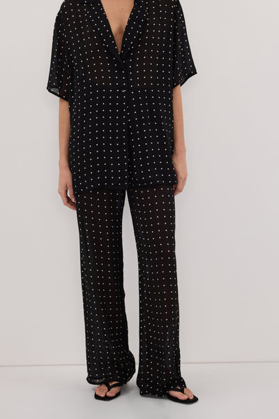 Ploy wearing VANESSA BLACK SPOT PANT