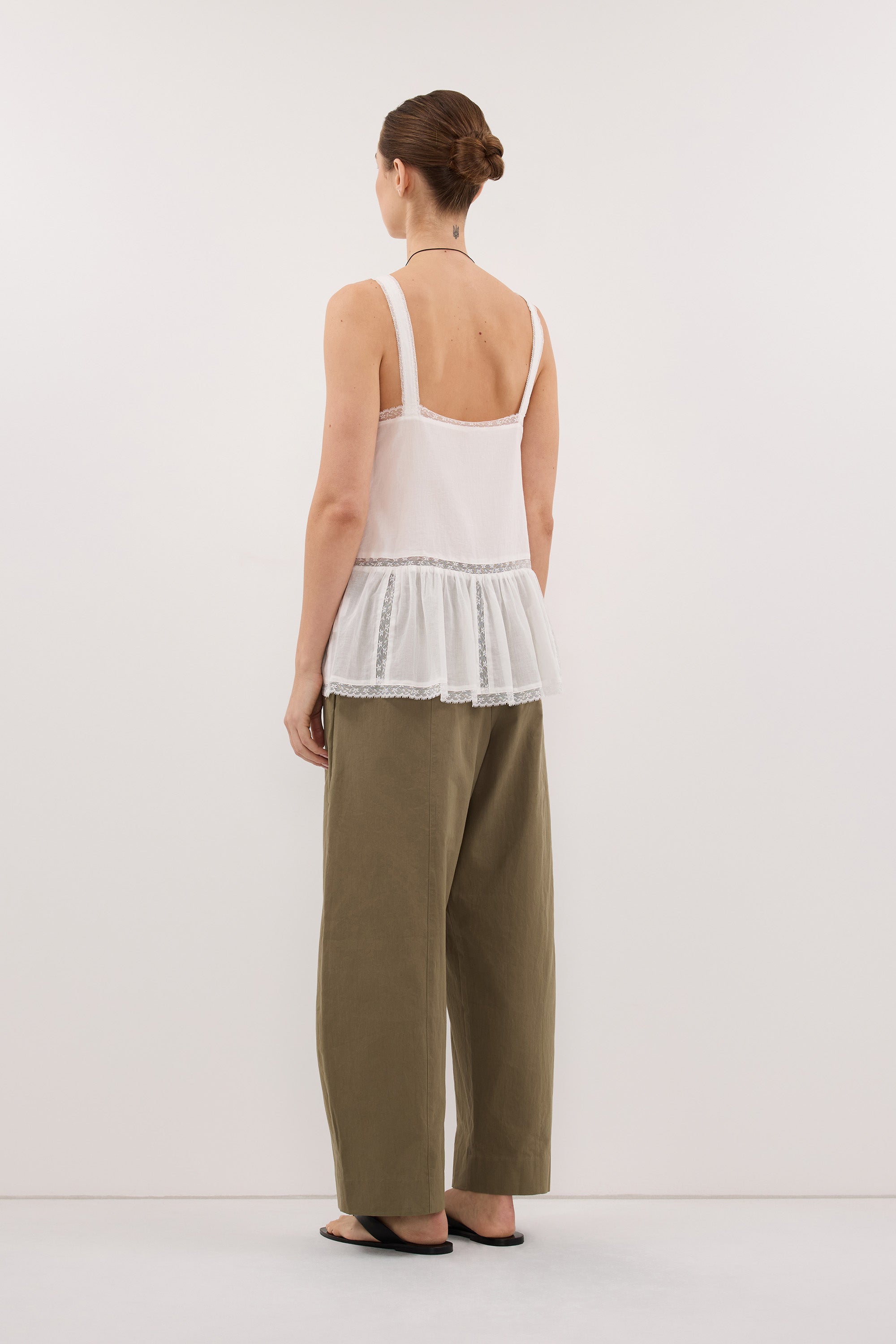 SCOUT KHAKI COTTON BARREL LEG PANT