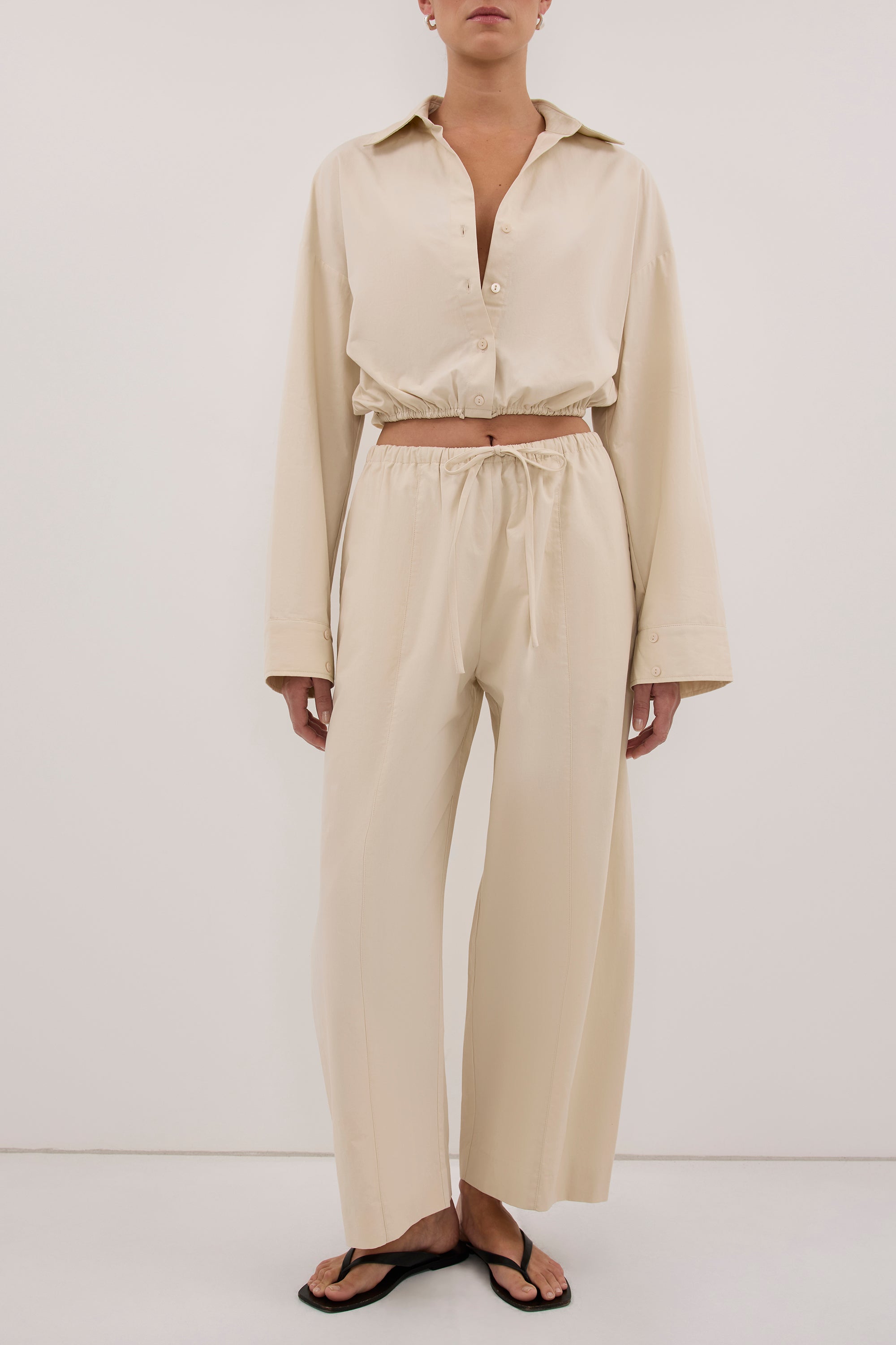 SCOUT PLASTER COTTON BARREL LEG PANT
