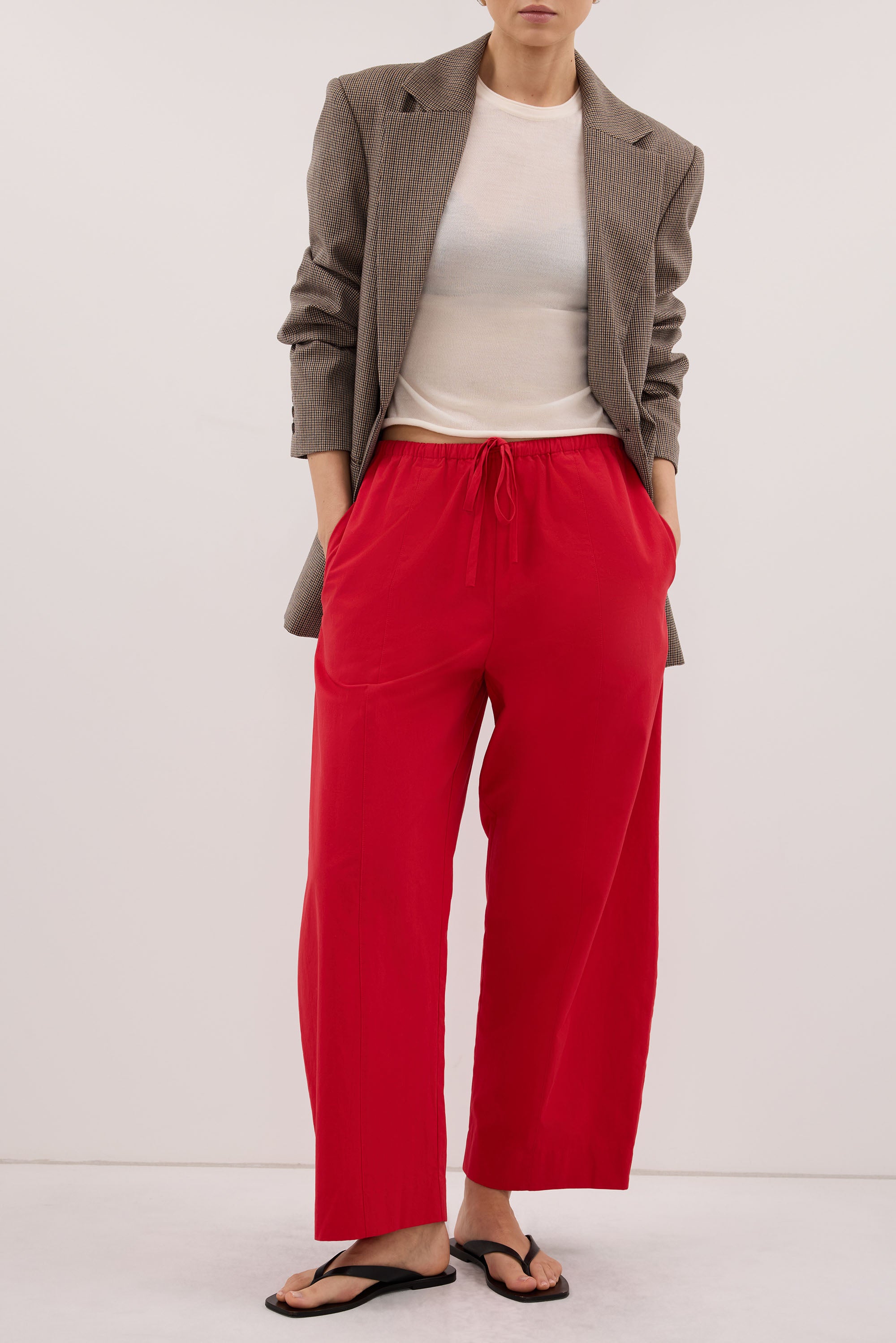 SCOUT RED COTTON BARREL LEG PANT - PRE ORDER
