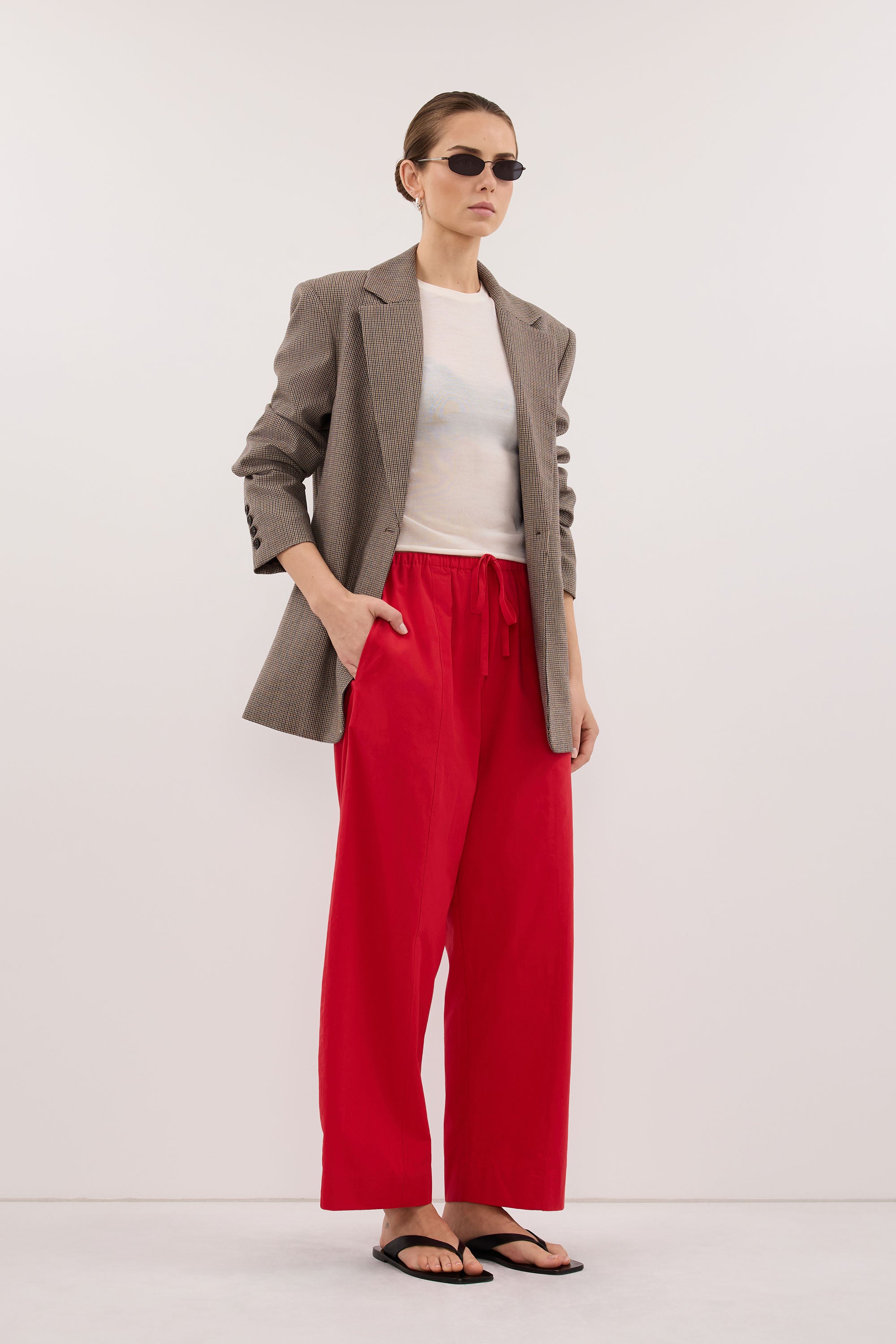 SCOUT RED COTTON BARREL LEG PANT - PRE ORDER