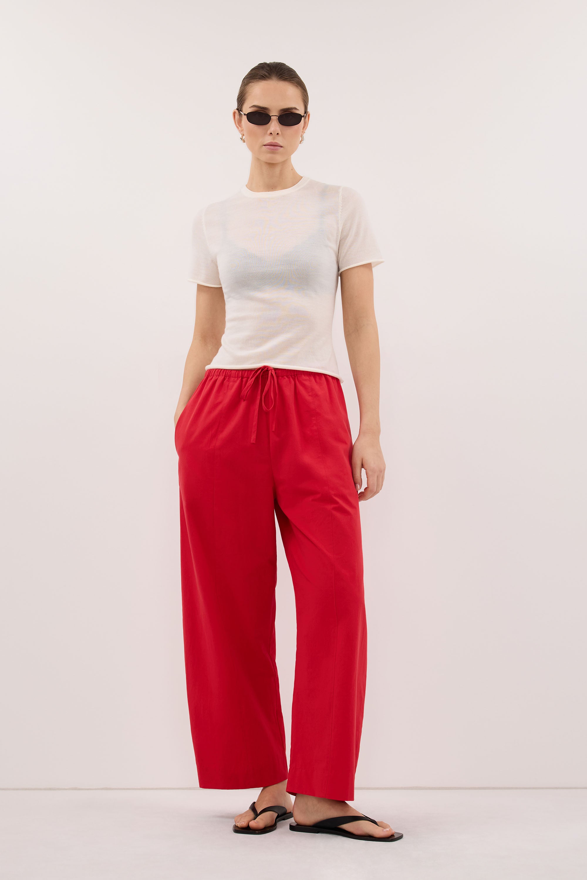 SCOUT RED COTTON BARREL LEG PANT - PRE ORDER