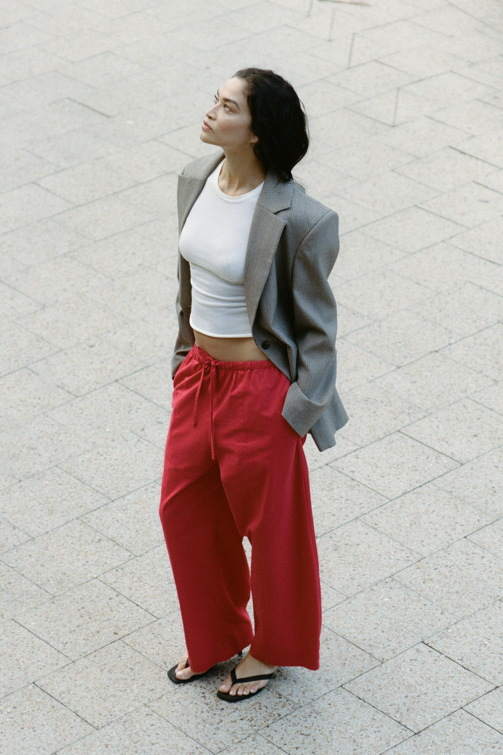 SCOUT RED COTTON BARREL LEG PANT - PRE ORDER