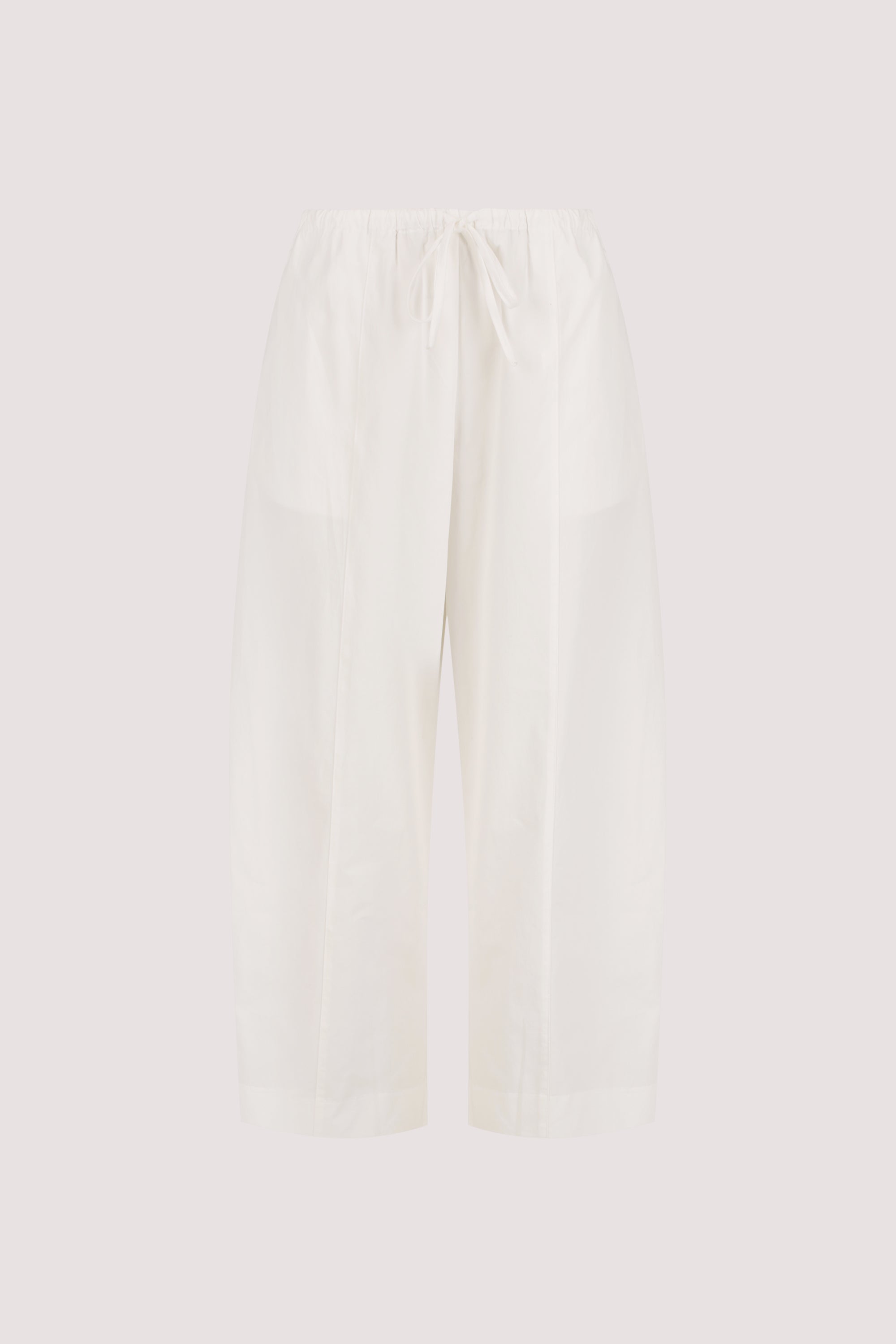SCOUT WHITE COTTON BARREL LEG PANT