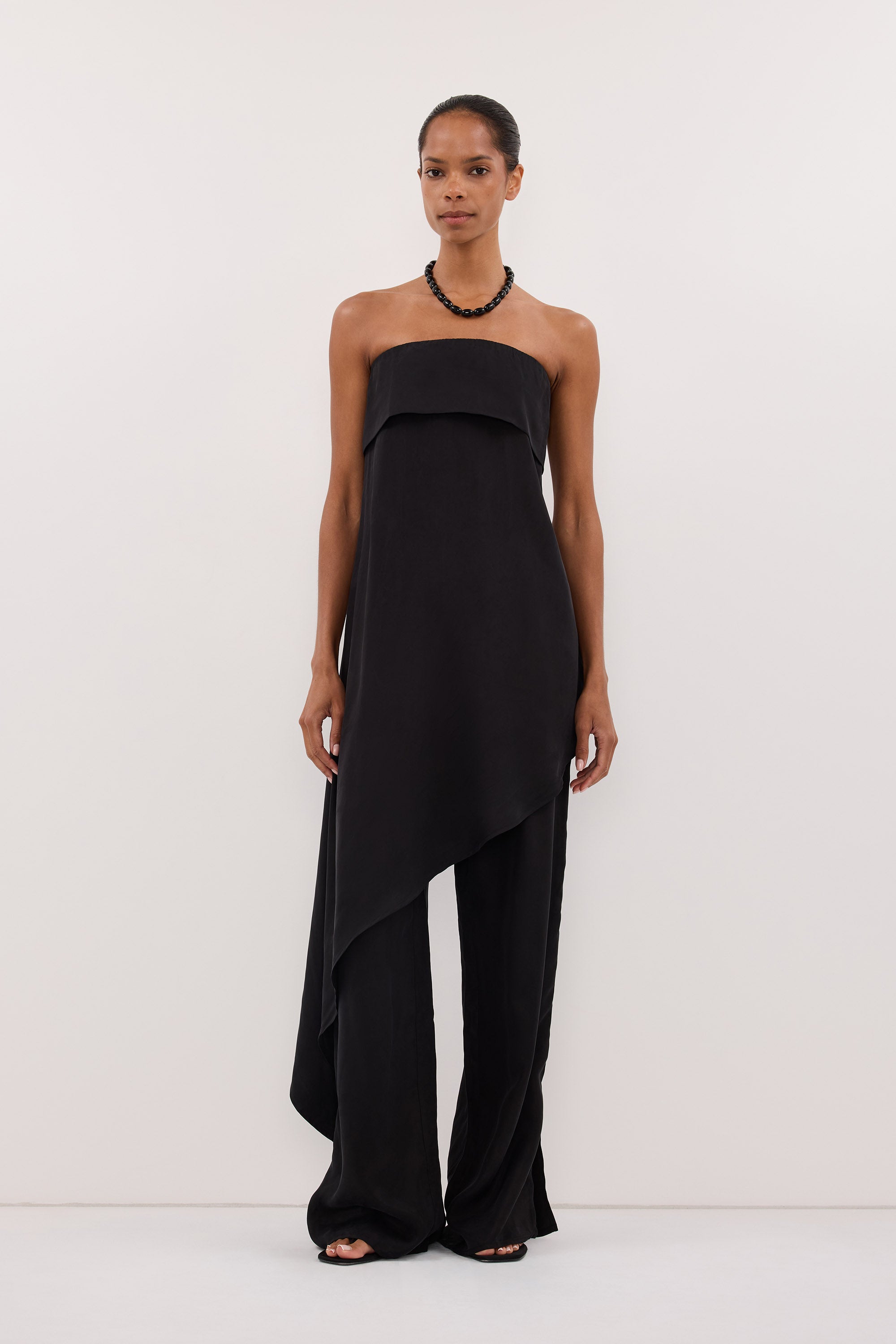 XENA BLACK CUPRO SIDE SPLIT PANT – DISSH