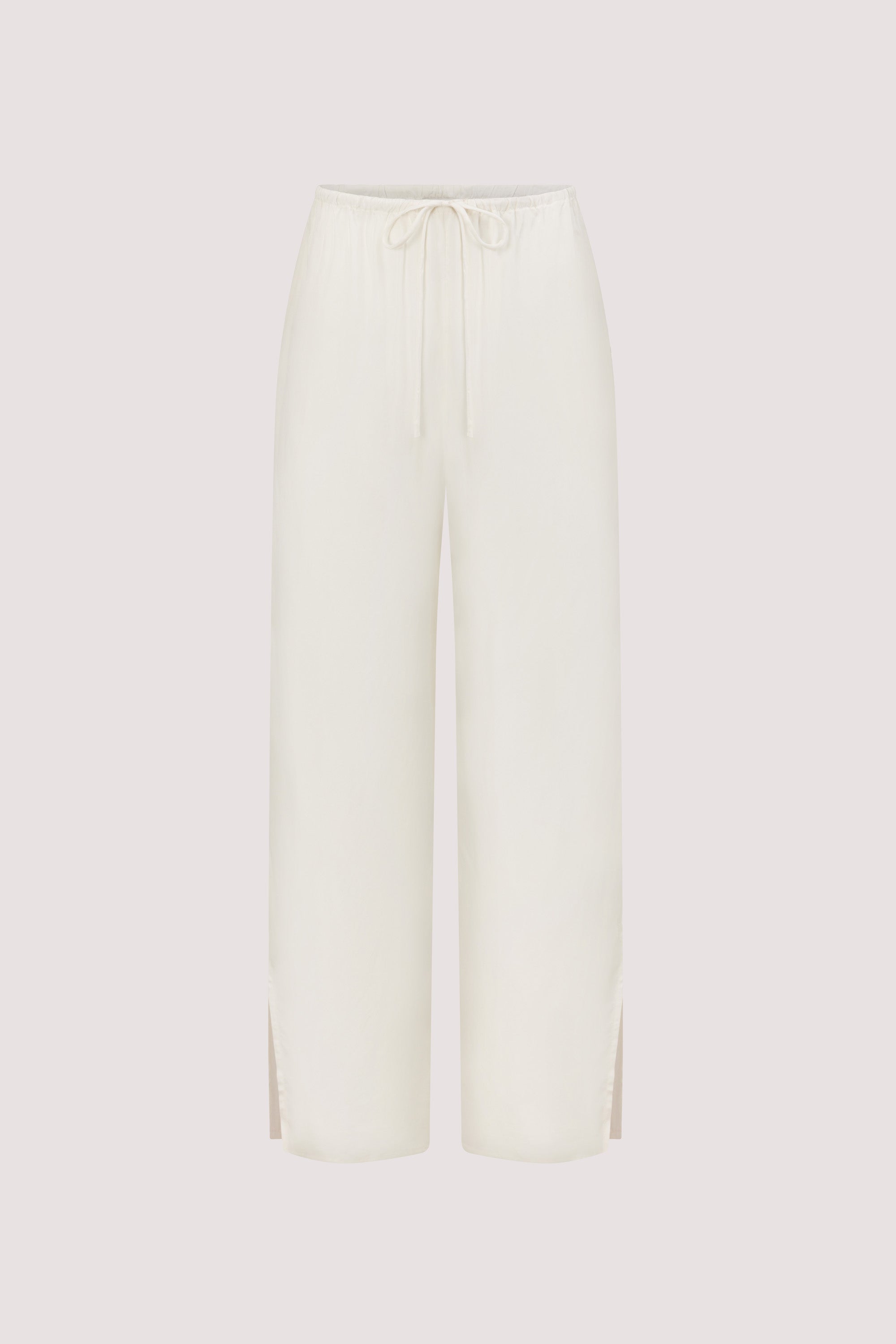 XENA WHITE CUPRO SIDE SPLIT PANT
