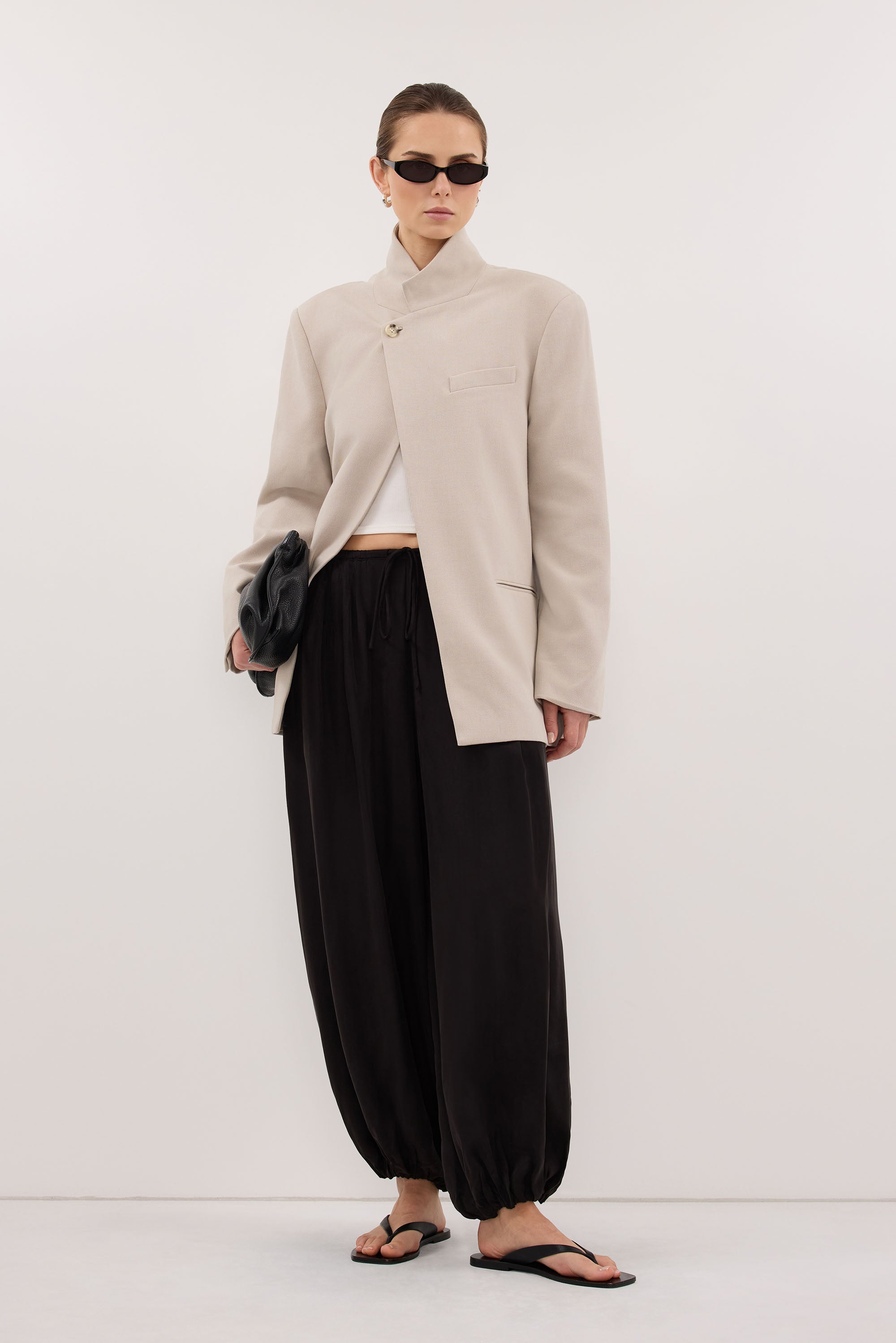 FRANCIS BLACK CUPRO BALLOON PANT