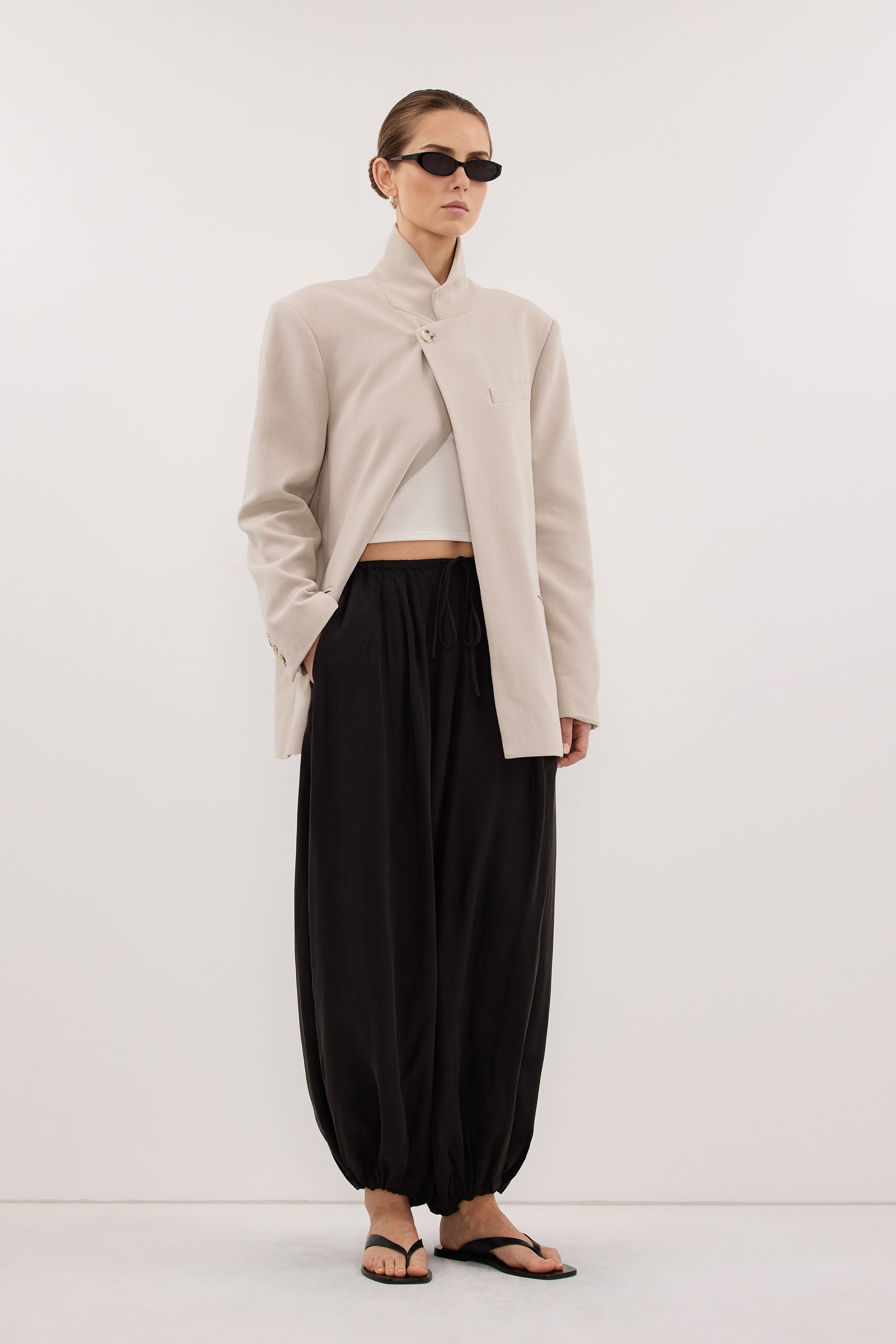 FRANCIS BLACK CUPRO BALLOON PANT