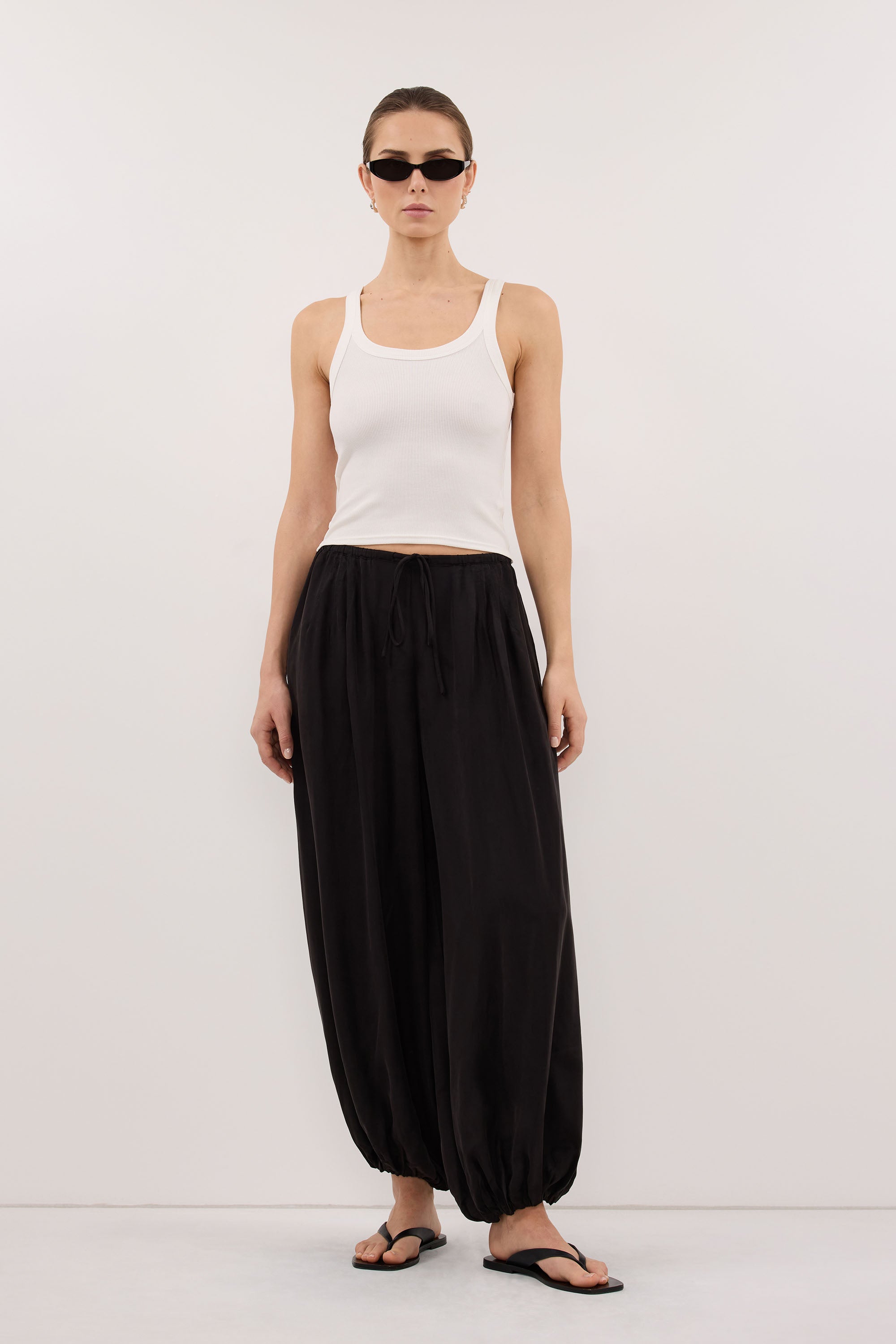 FRANCIS BLACK CUPRO BALLOON PANT