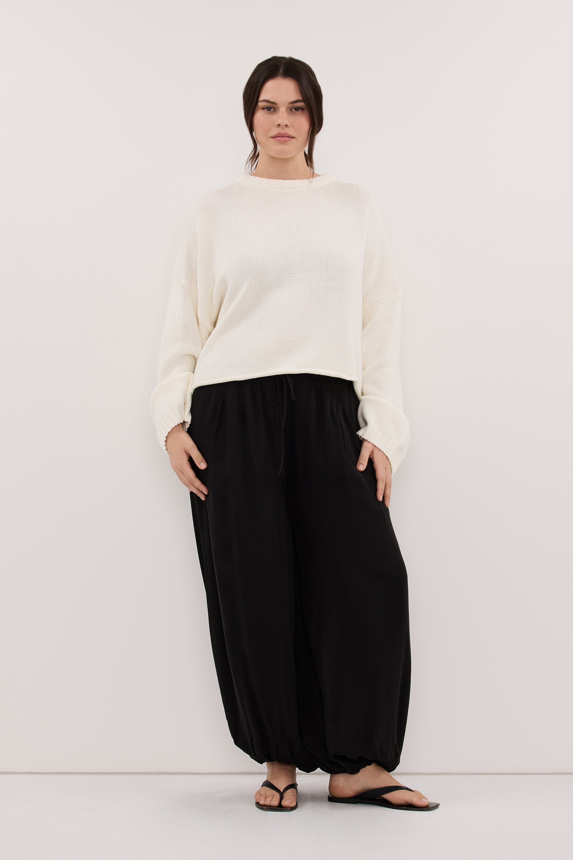 FRANCIS BLACK CUPRO BALLOON PANT