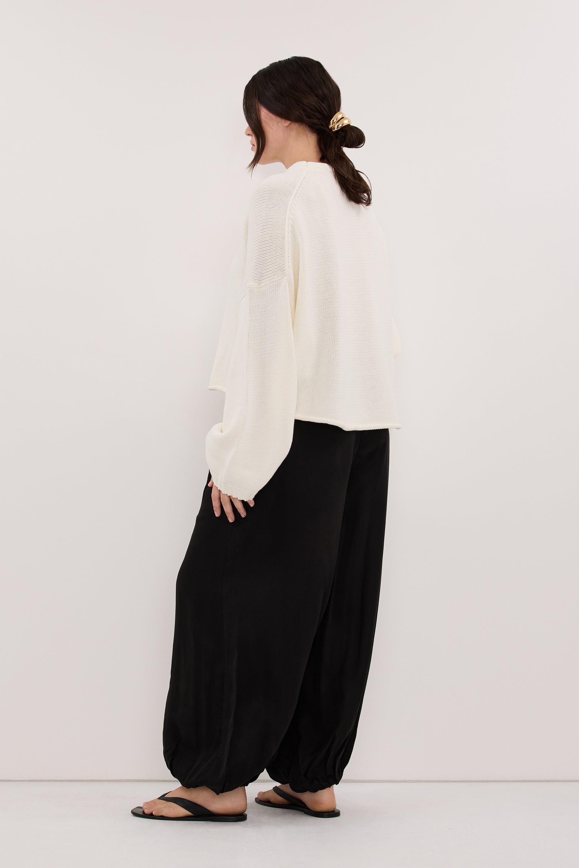 FRANCIS BLACK CUPRO BALLOON PANT