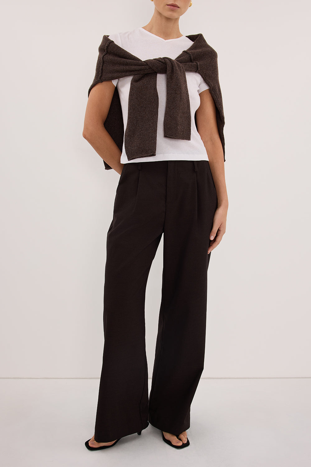 MONIQUE PEAT CHOC TAILORED PANT