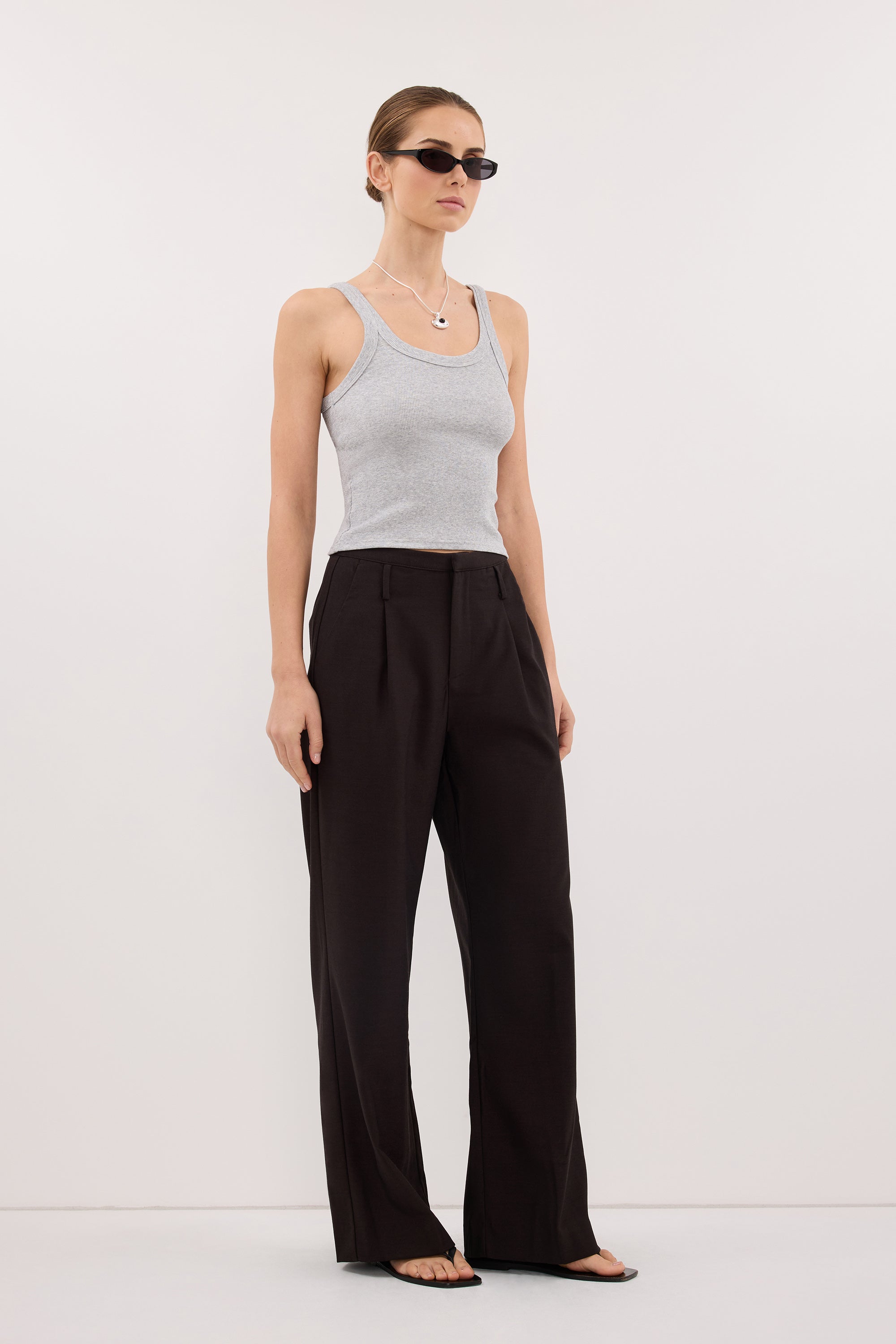 MONIQUE PEAT CHOC TAILORED PANT