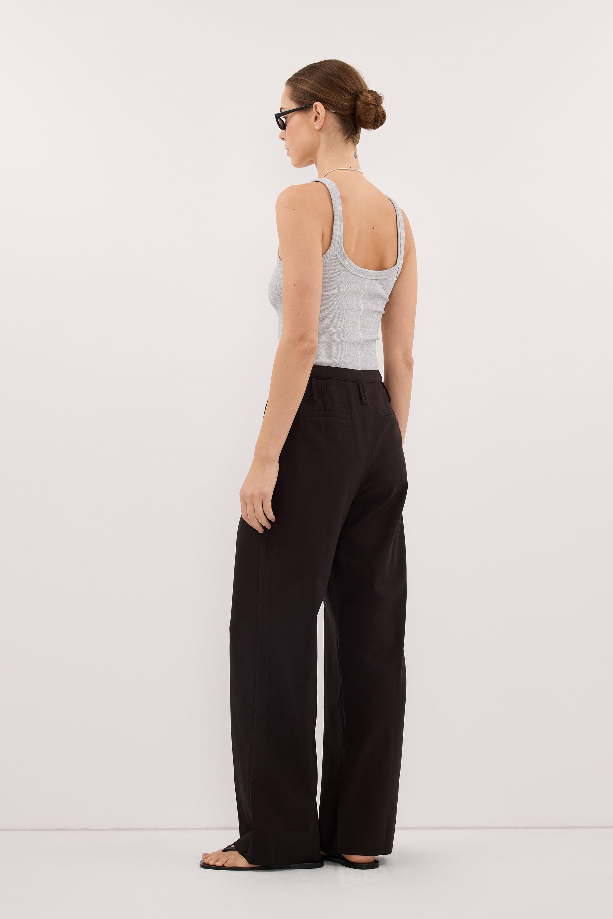 MONIQUE PEAT CHOC TAILORED PANT