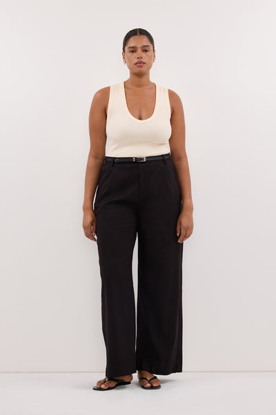 Amanda wearing HARLEY BLACK STRAIGHT LEG PANT