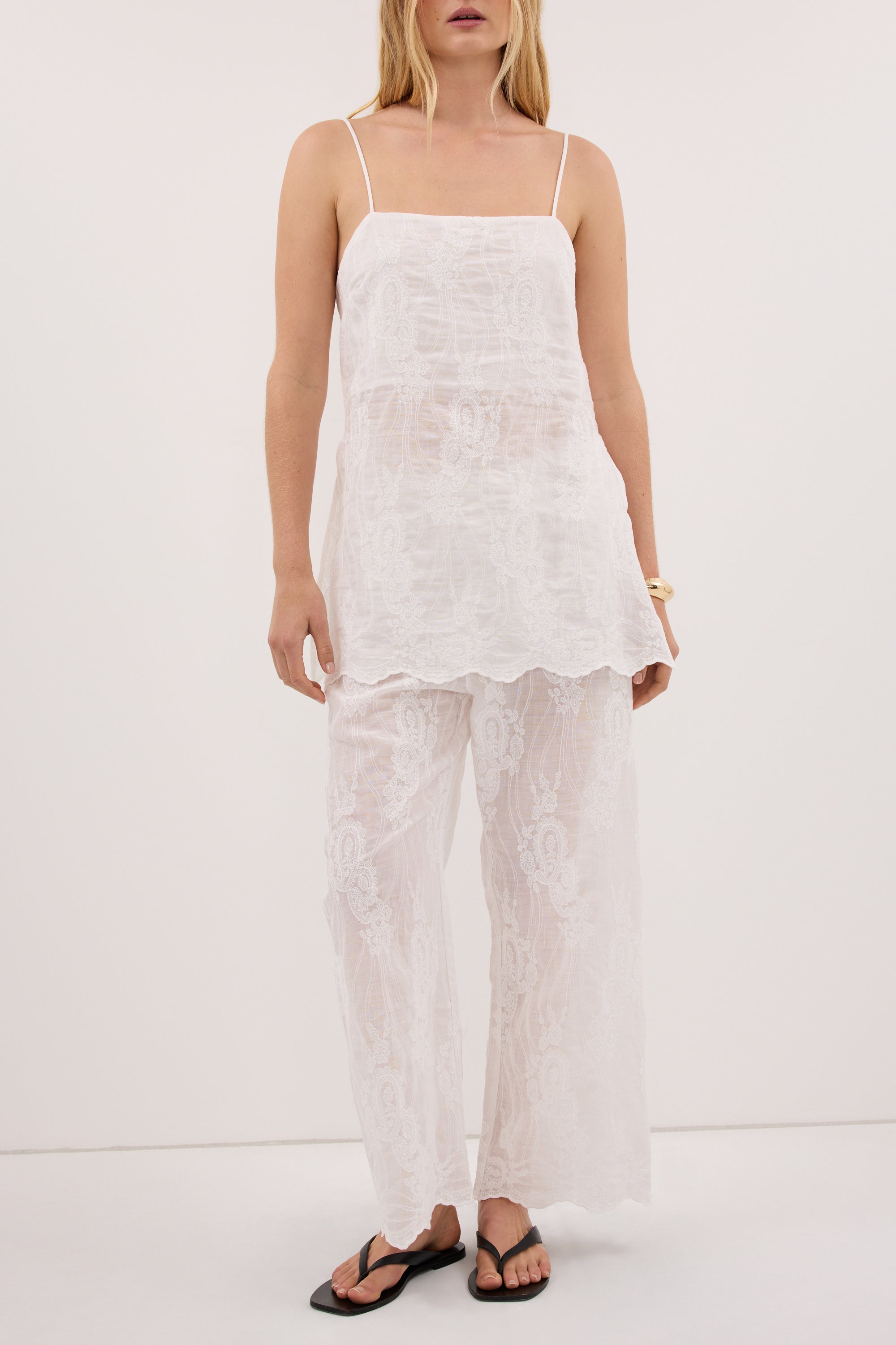CORDELIA WHITE RAMIE PANT