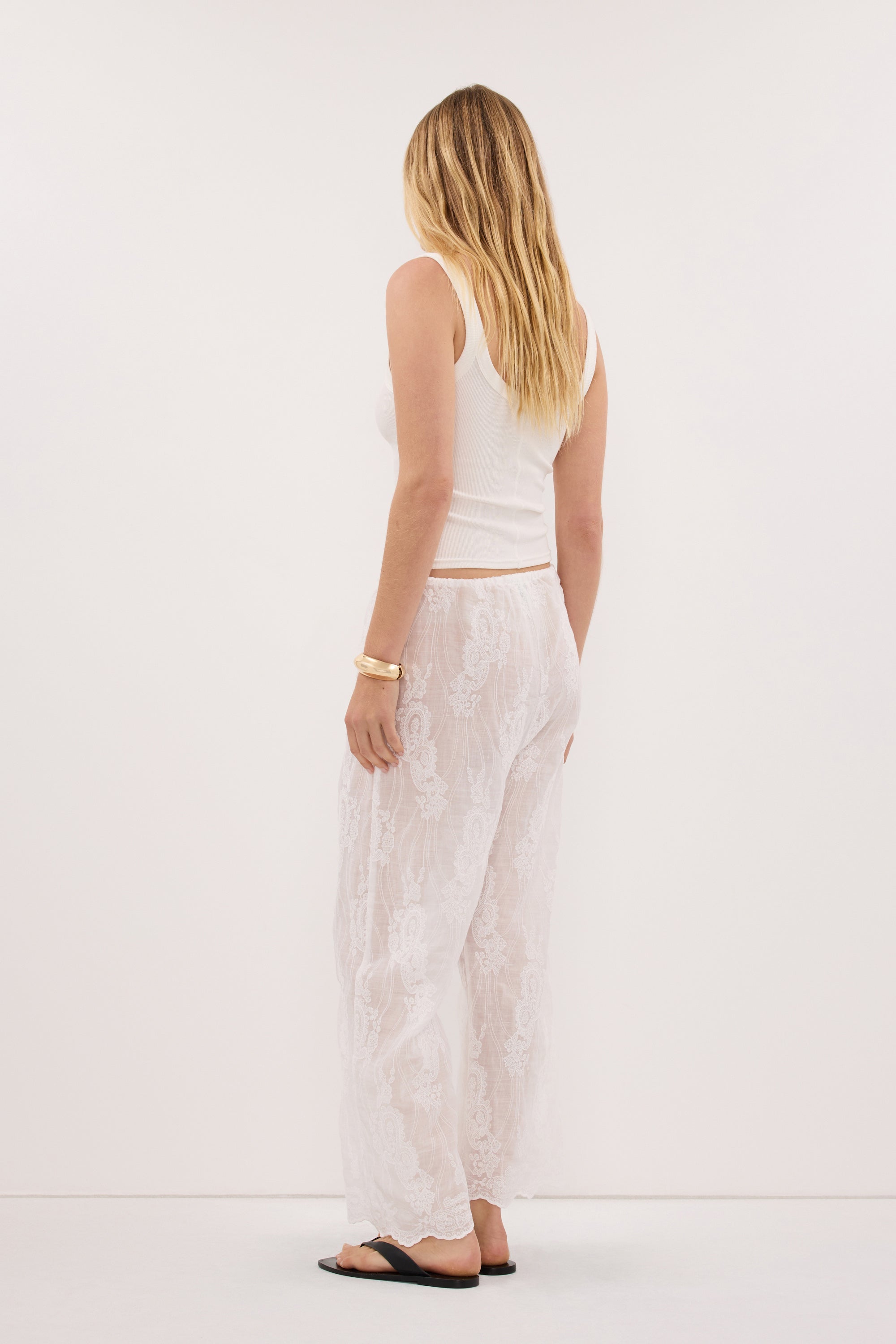 CORDELIA WHITE RAMIE CROP PANT – DISSH