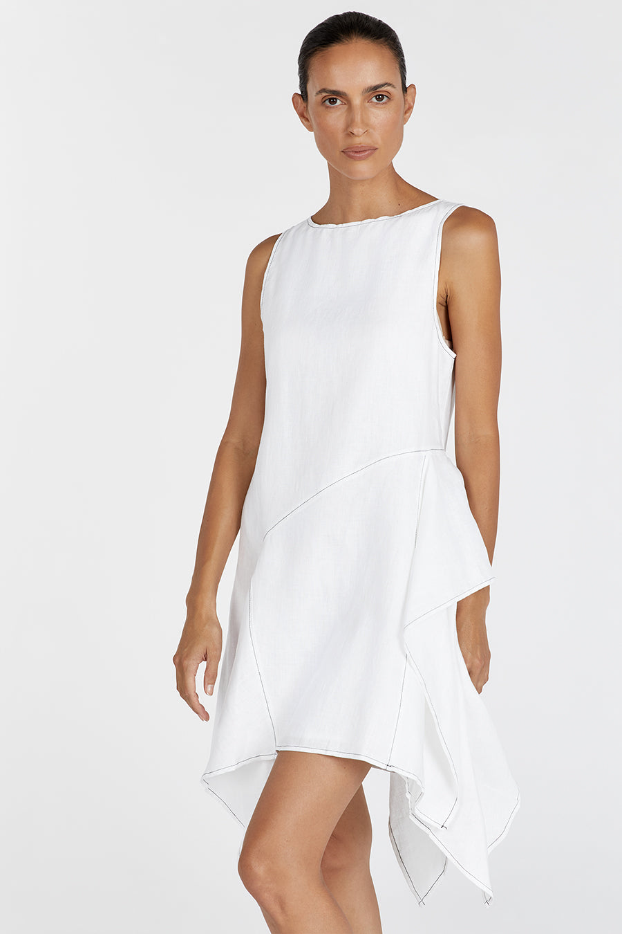 ELSIE WHITE LINEN MINI DRESS