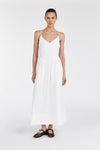 LEXI WHITE LINEN MIDI DRESS