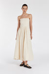 RILEY CREAM STRAPLESS COTTON DRESS