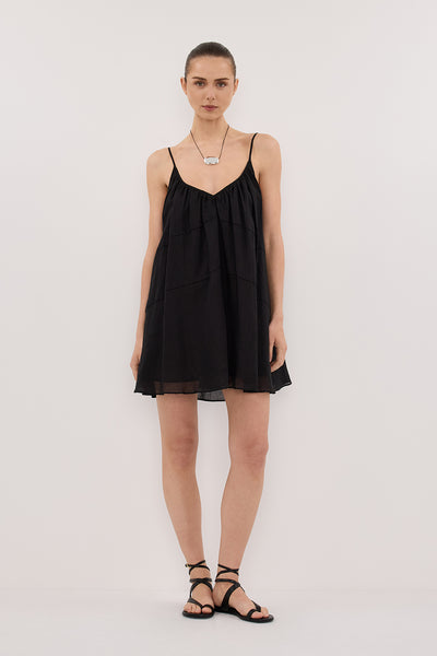 Stas wearing KAHN BLACK RAMIE MINI DRESS