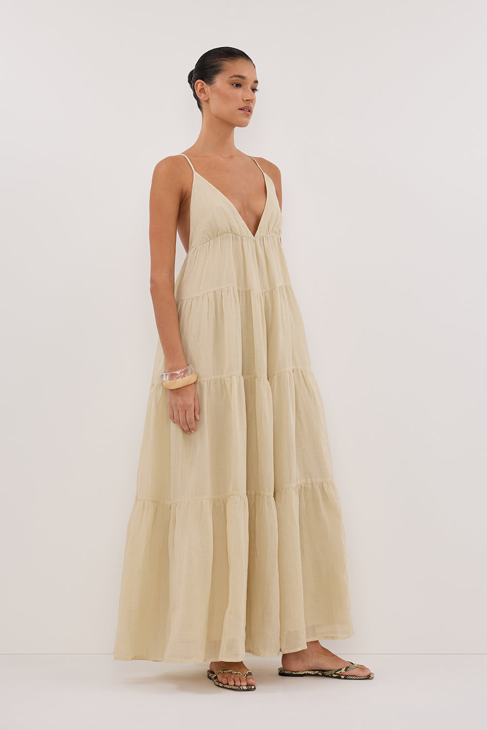 LIZA PLASTER RAMIE MIDI DRESS