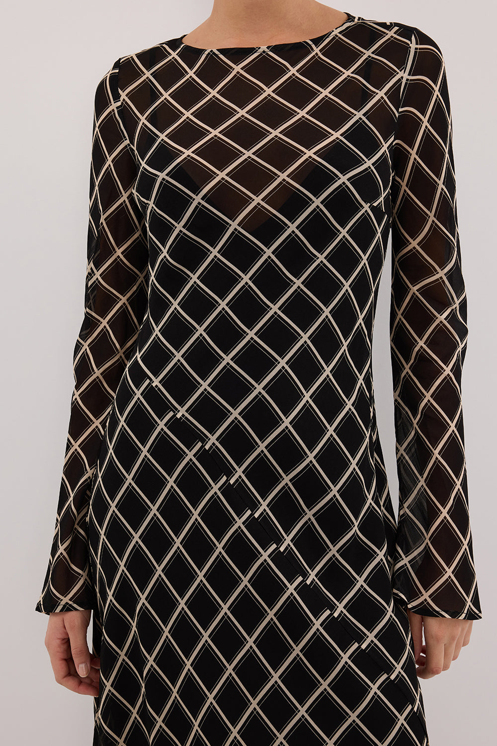 ARLINGTON BLACK LONG SLEEVE MIDI DRESS