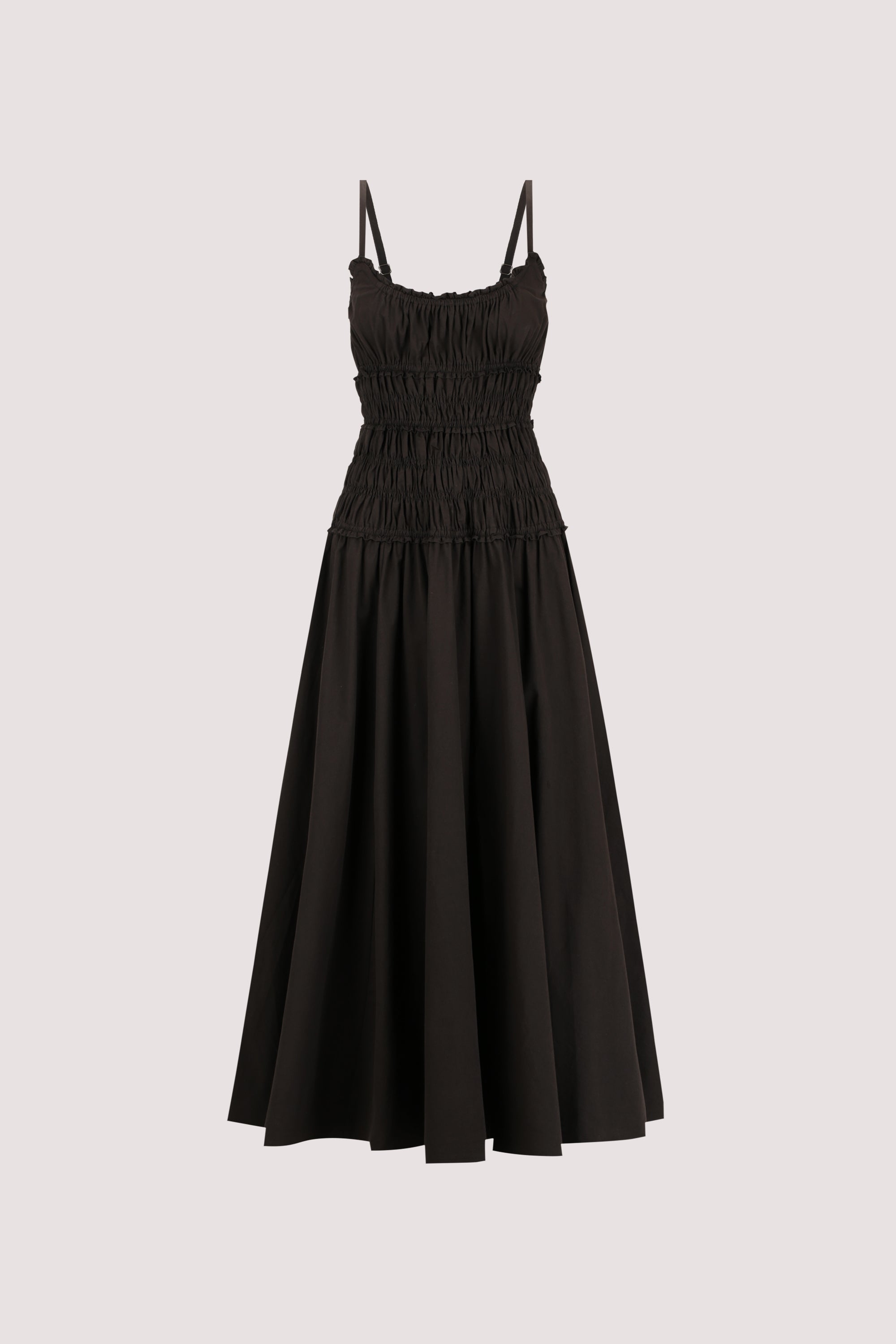 TOBY BLACK COTTON MIDI DRESS