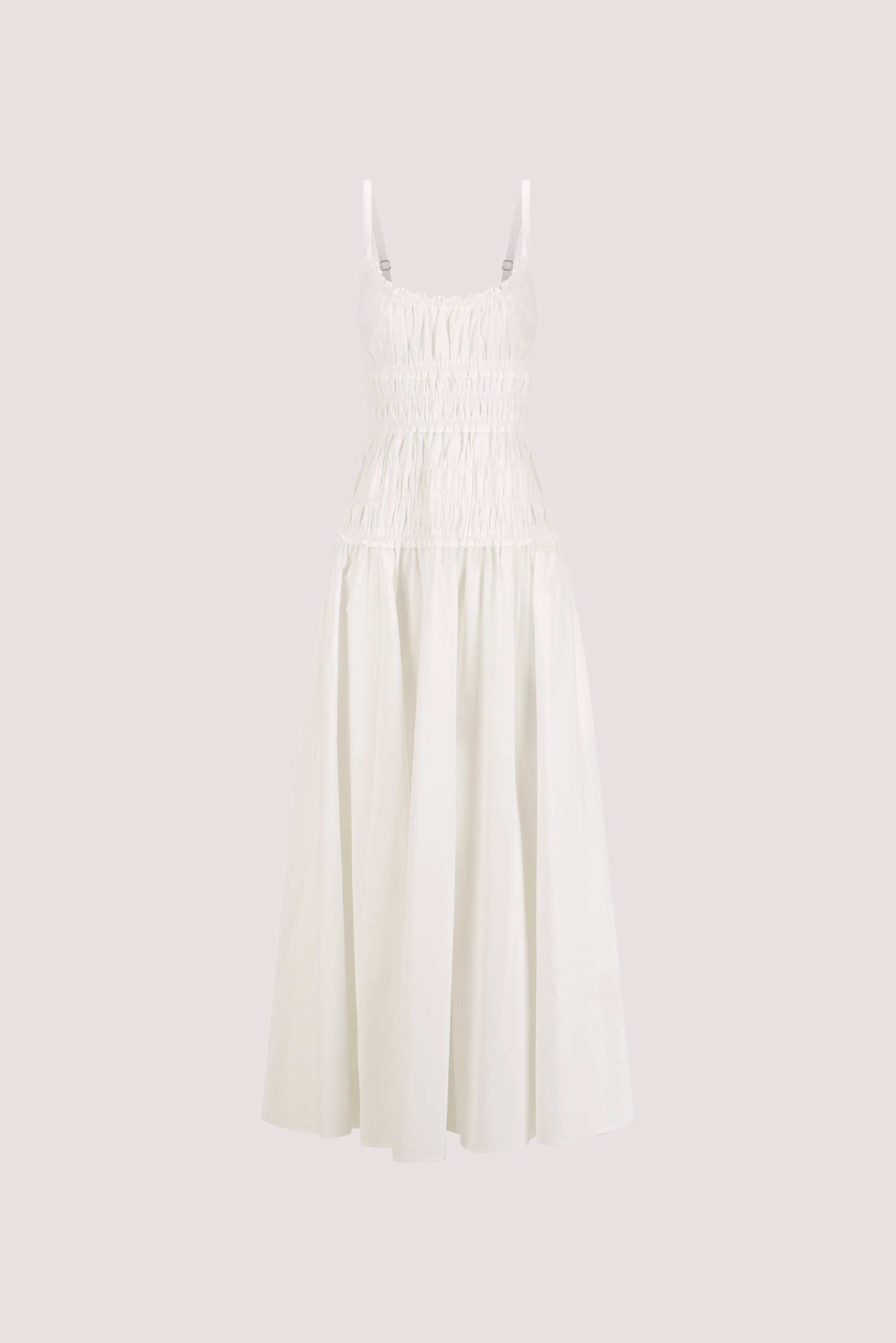 TOBY WHITE COTTON MIDI DRESS