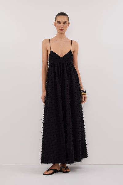 Stas wearing PALOMA BLACK BABYDOLL MIDI DRESS