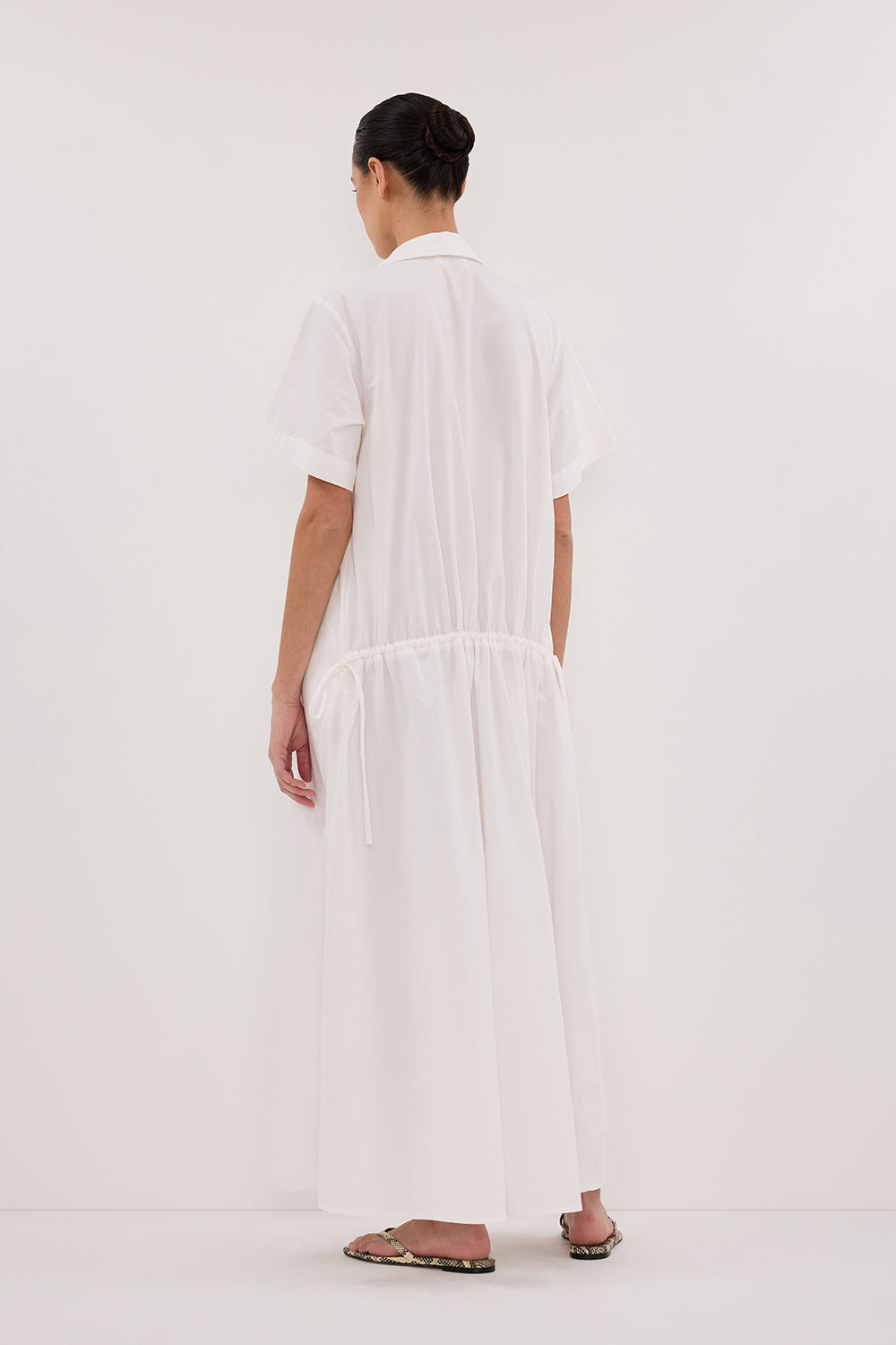 VIOLET WHITE SHIRT MIDI DRESS