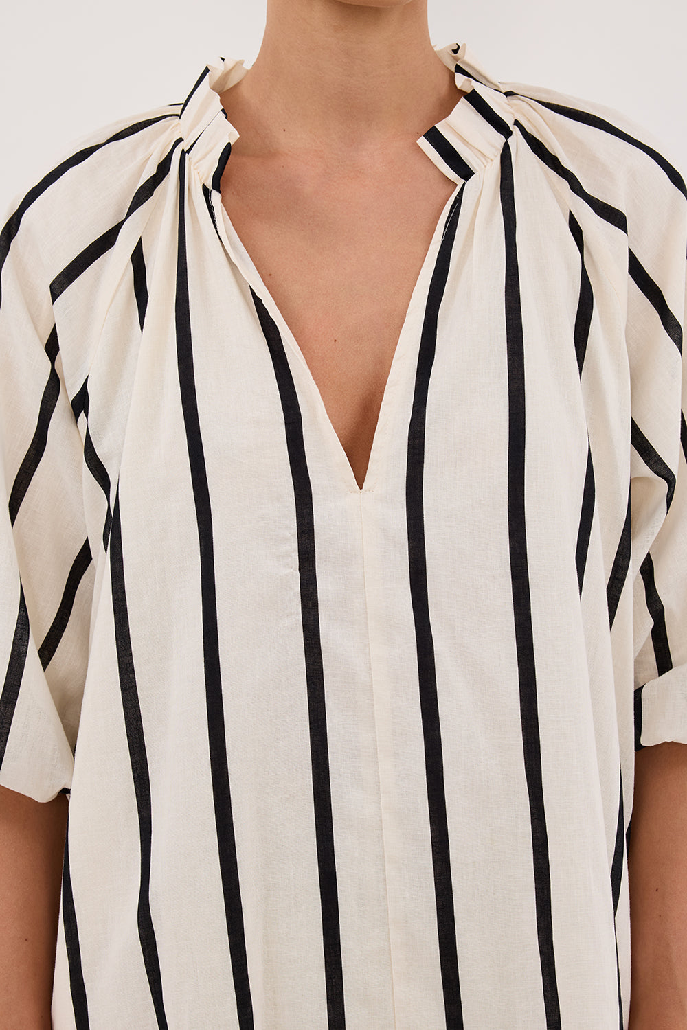 ELLIOT CREAM STRIPE SMOCK DRESS