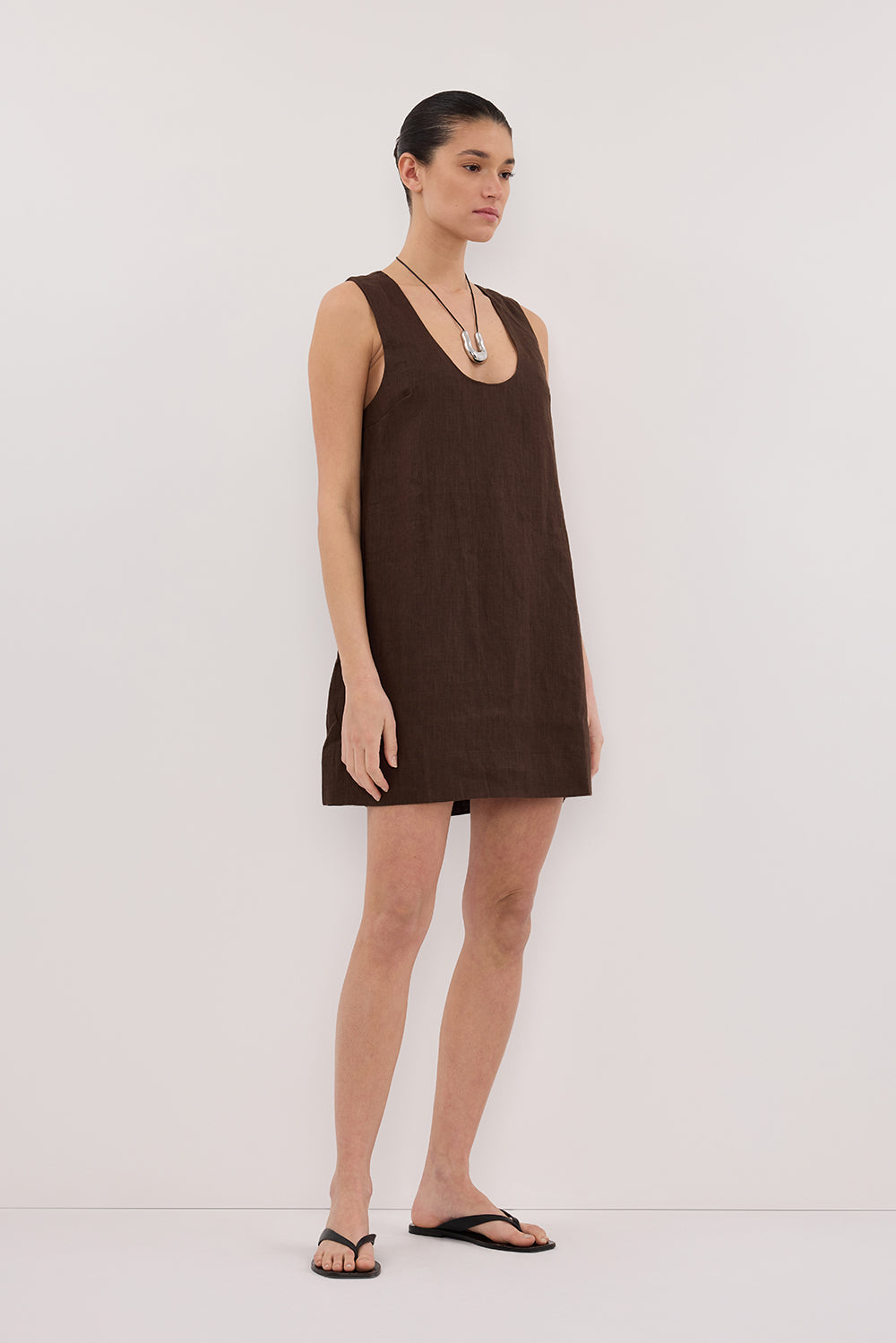 dissh linen dress MATISSE WHITE MIDI Straight neckline Summer Linen Clothing - Linen Fashion's leg warmers