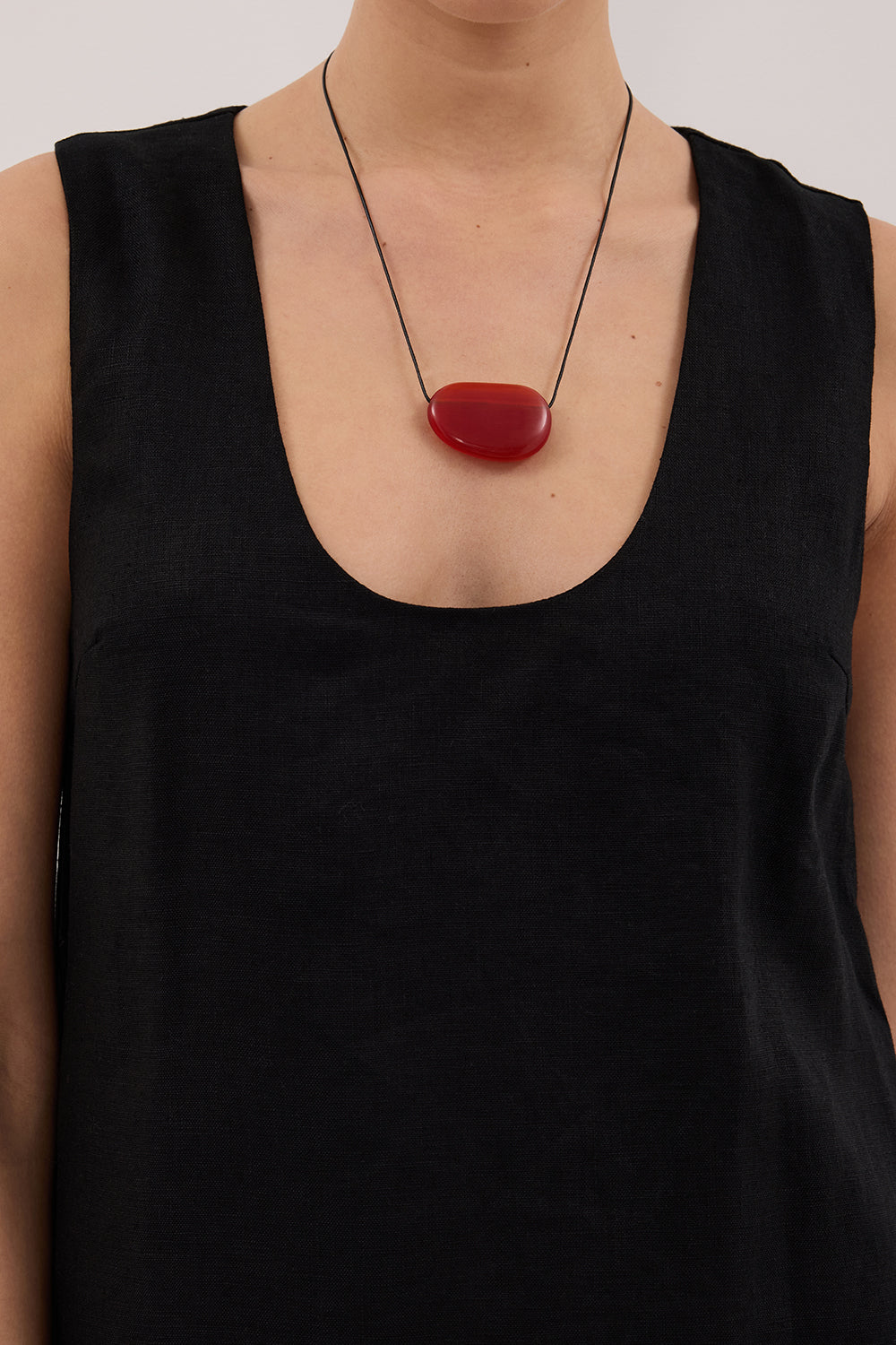 LOTUS BLACK LINEN MINI DRESS