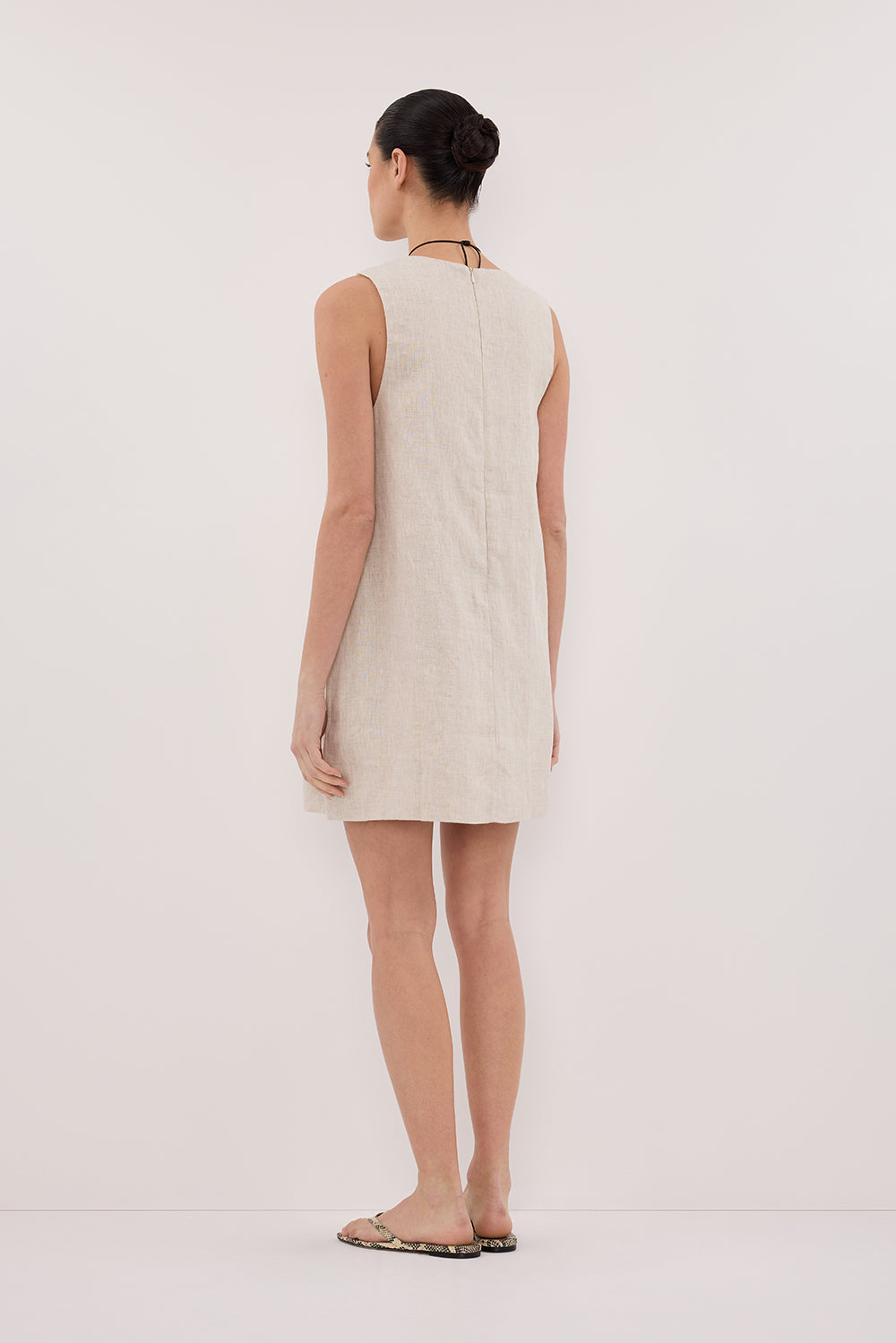 LOTUS NATURAL LINEN MINI DRESS