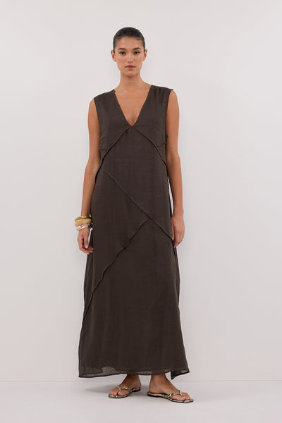 Aude wearing JONA PETROL RAMIE MIDI DRESS