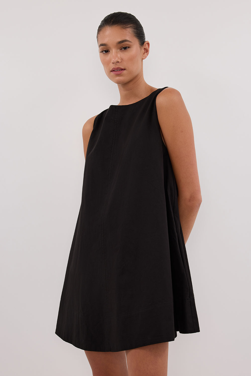 MAISIE BLACK POPLIN MINI DRESS DISSH MAISIE BLACK POPLIN MINI DRESS DISSH