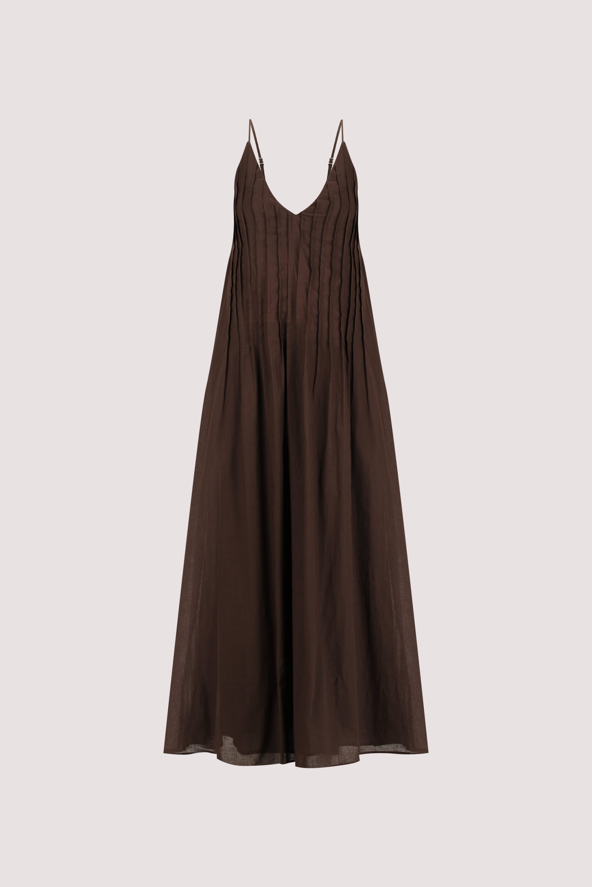 lessi bitter choc linen maxi dress Tahlia Linen Blend Maxi Dress in Bitter Chocolate By DISSH