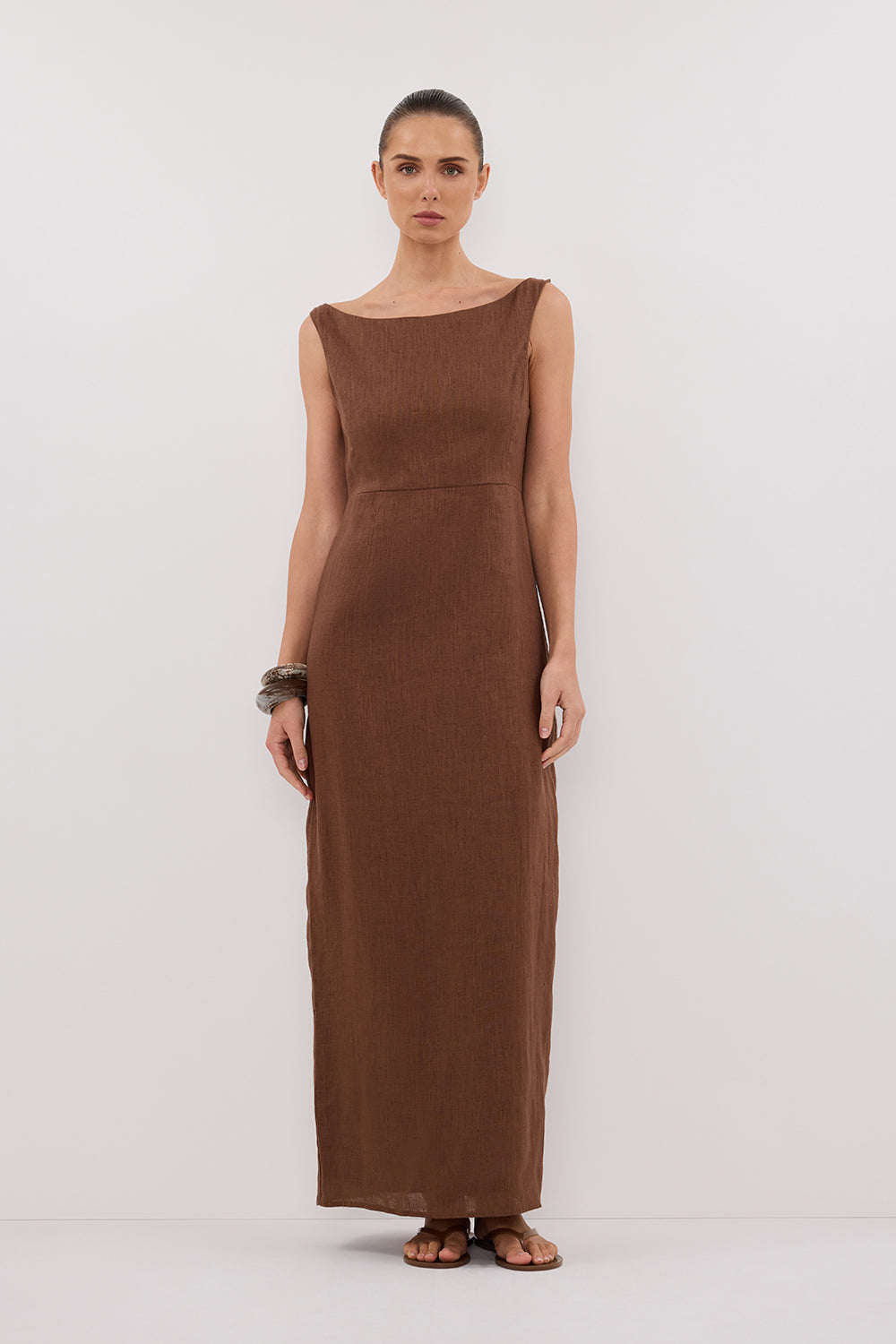 JULE FONDANT LINEN MIDI DRESS