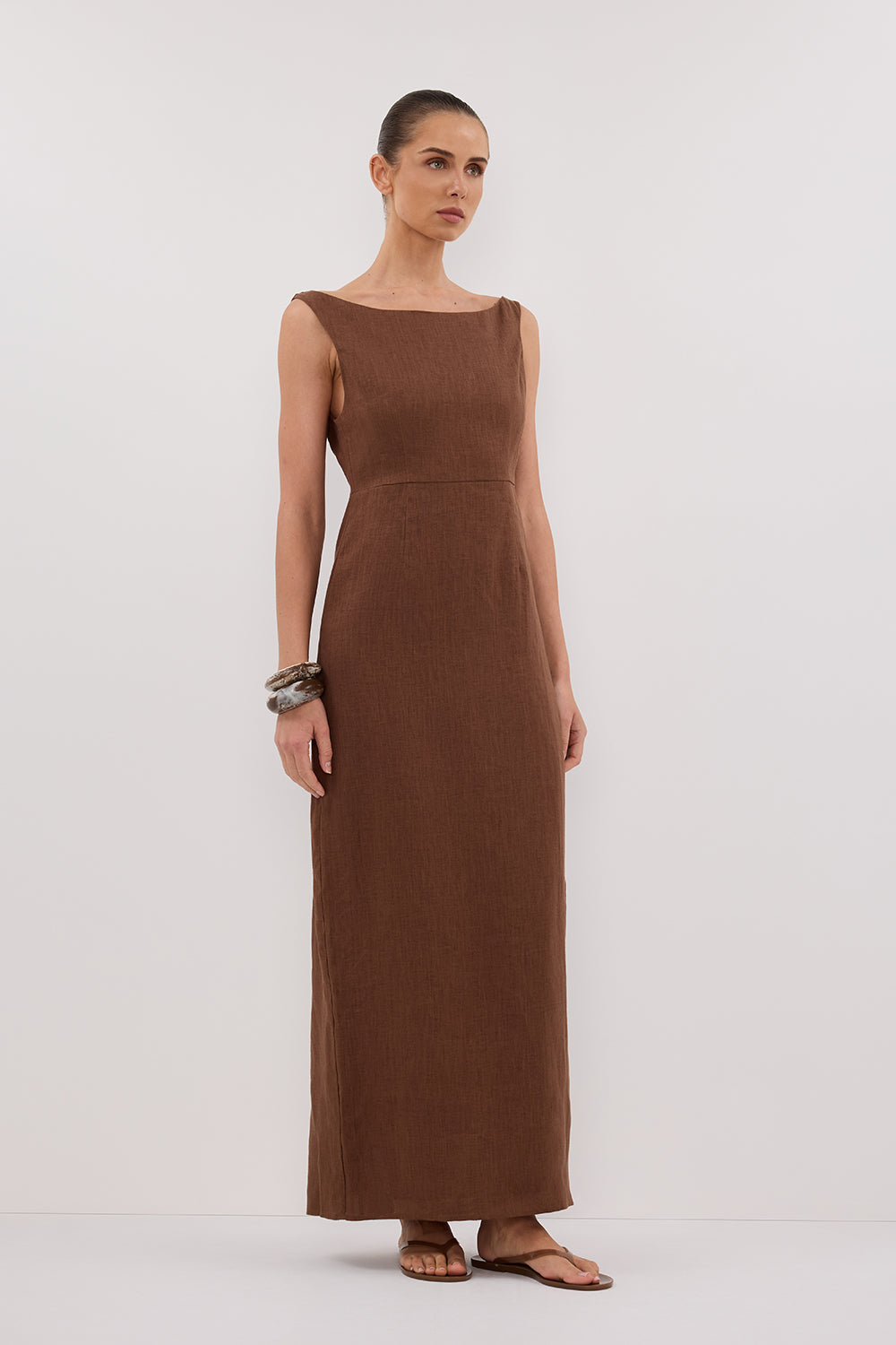 JULE FONDANT LINEN MIDI DRESS