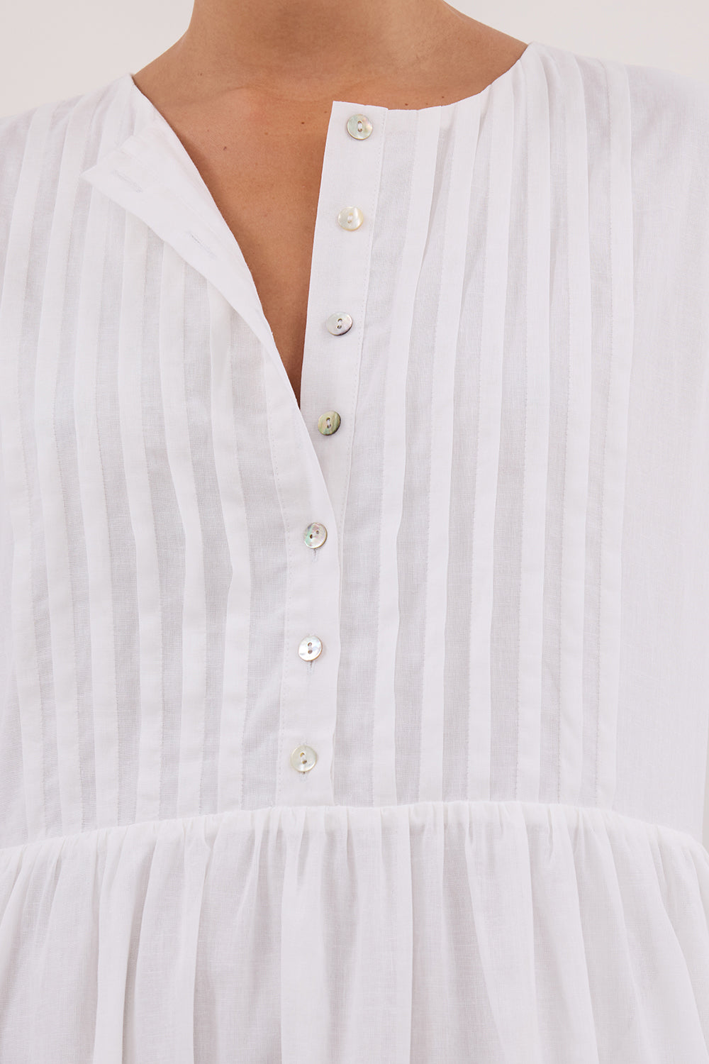 LARS WHITE PINTUCK MIDI DRESS DISSH LARS WHITE PINTUCK MIDI DRESS DISSH