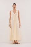 GABBY BUTTERMILK OVERSIZED COTTON MIDI DRESS