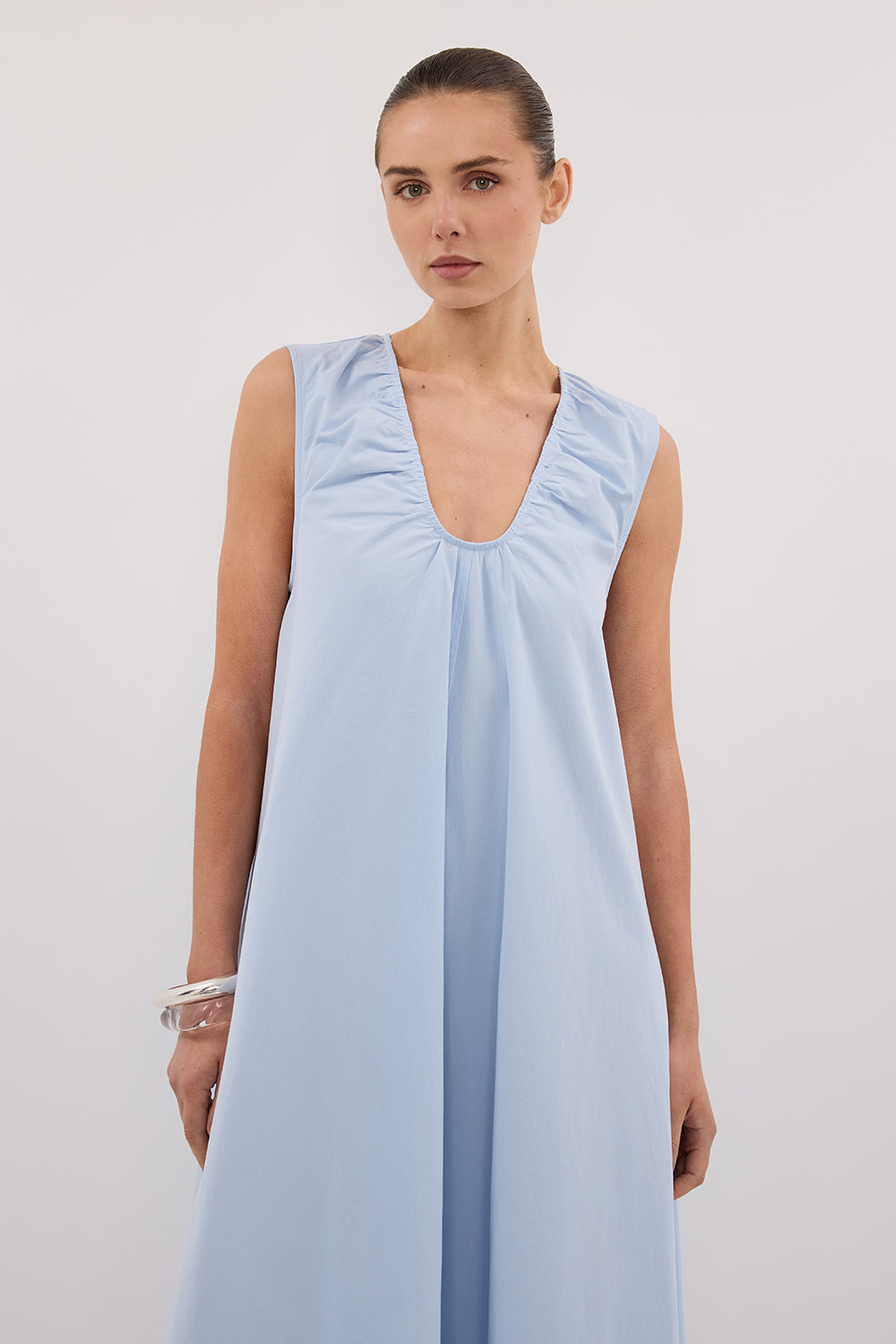 GABBY CORNFLOWER OVERSIZED COTTON MIDI DRESS