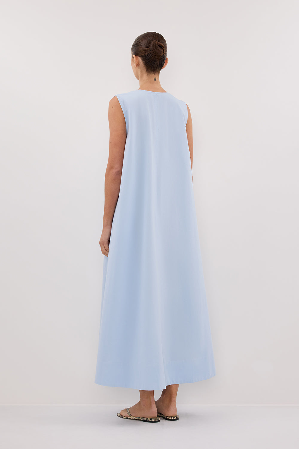 GABBY CORNFLOWER OVERSIZED COTTON MIDI DRESS