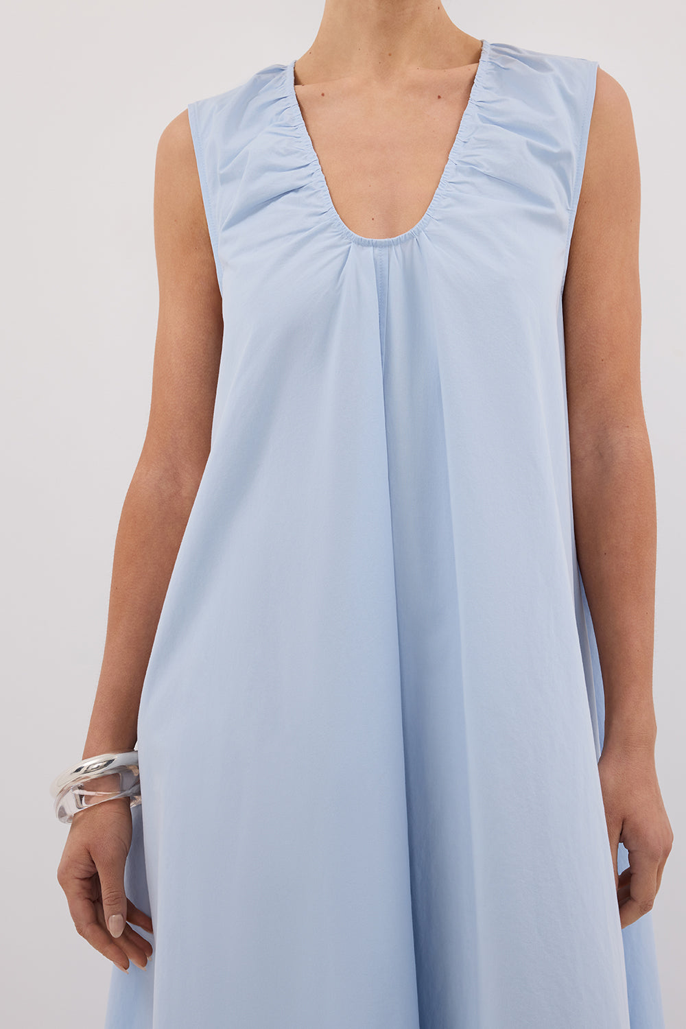 GABBY CORNFLOWER OVERSIZED COTTON MIDI DRESS