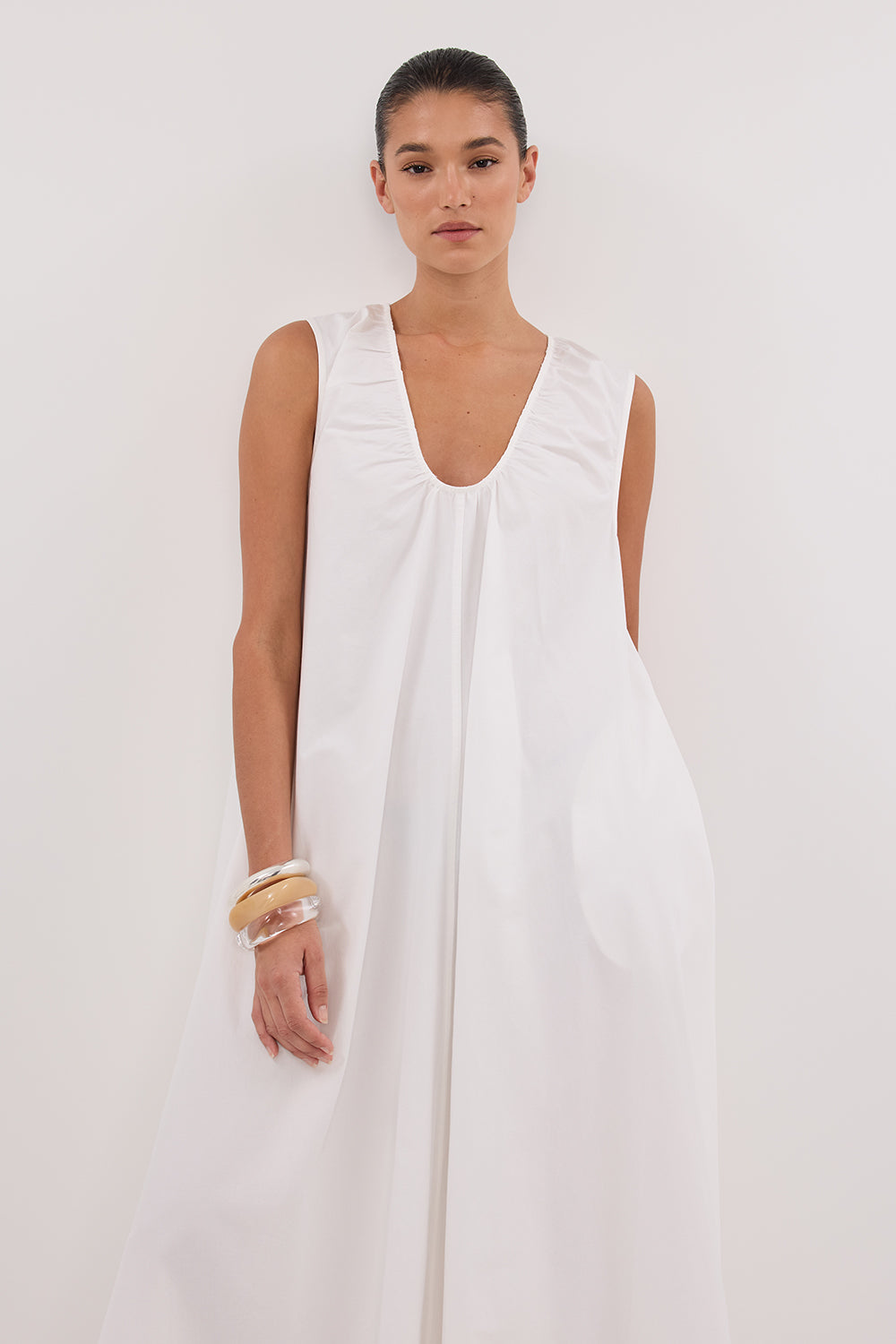 GABBY WHITE OVERSIZED COTTON MIDI DRESS DISSH GABBY WHITE OVERSIZED COTTON MIDI DRESS DISSH
