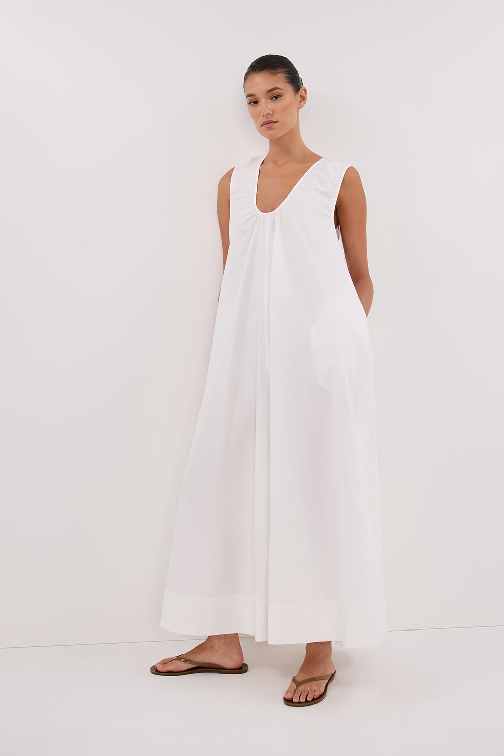 GABBY WHITE OVERSIZED COTTON MIDI DRESS DISSH GABBY WHITE OVERSIZED COTTON MIDI DRESS DISSH