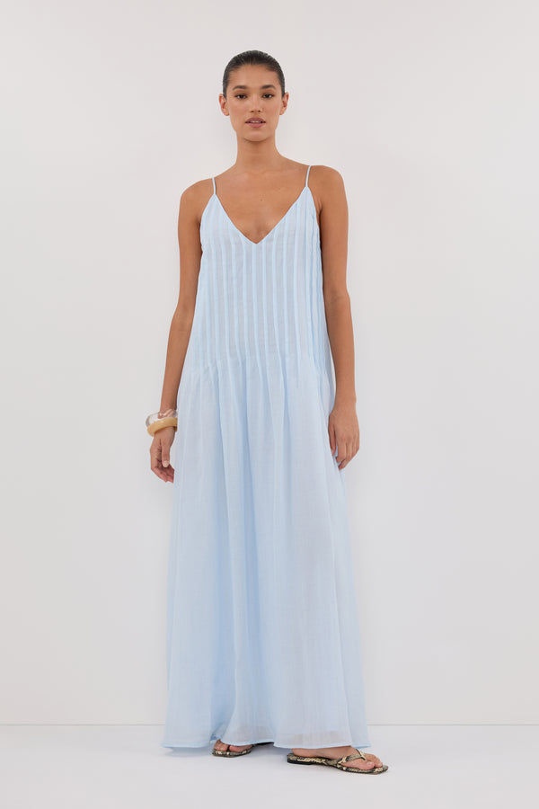 Tahlia Cornflower Ramie Midi Dress